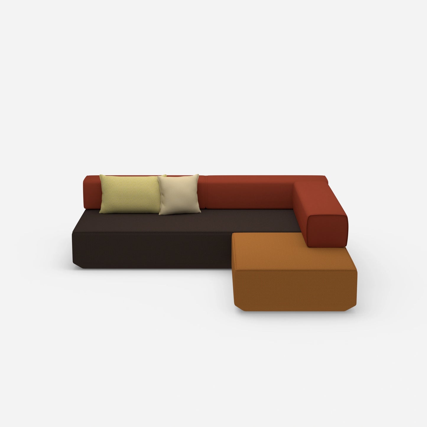 Corner sofa bed from the front