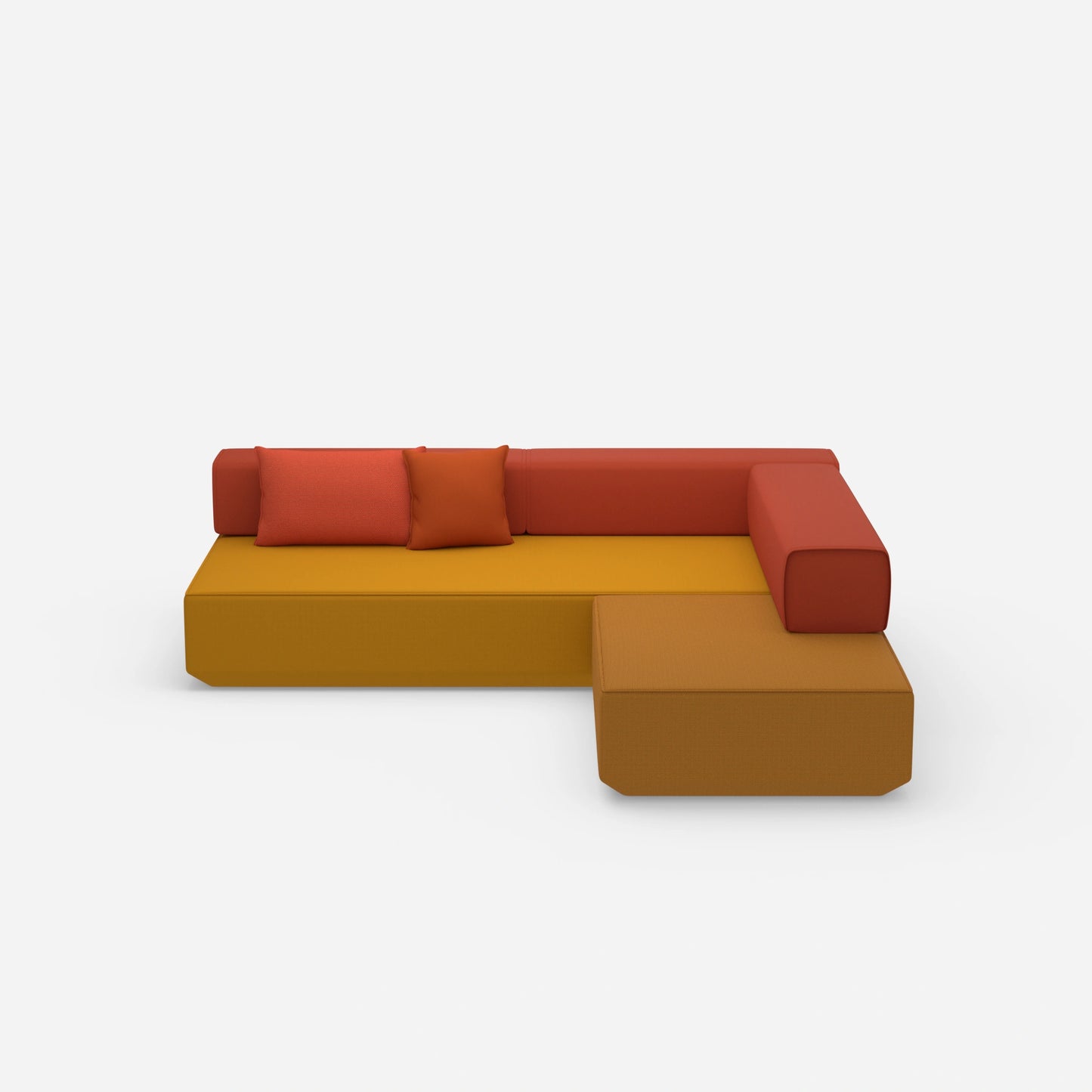 Corner sofa bed from the front