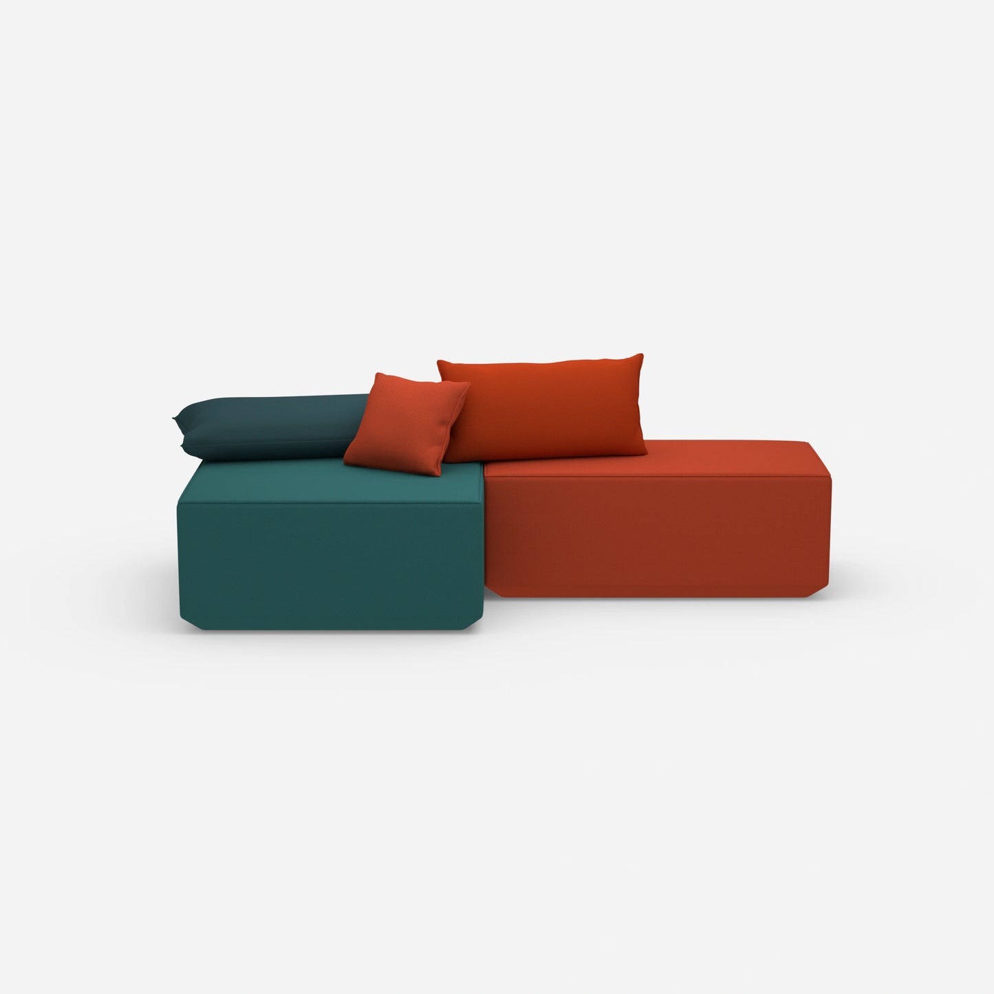 Corner bench seat from the front