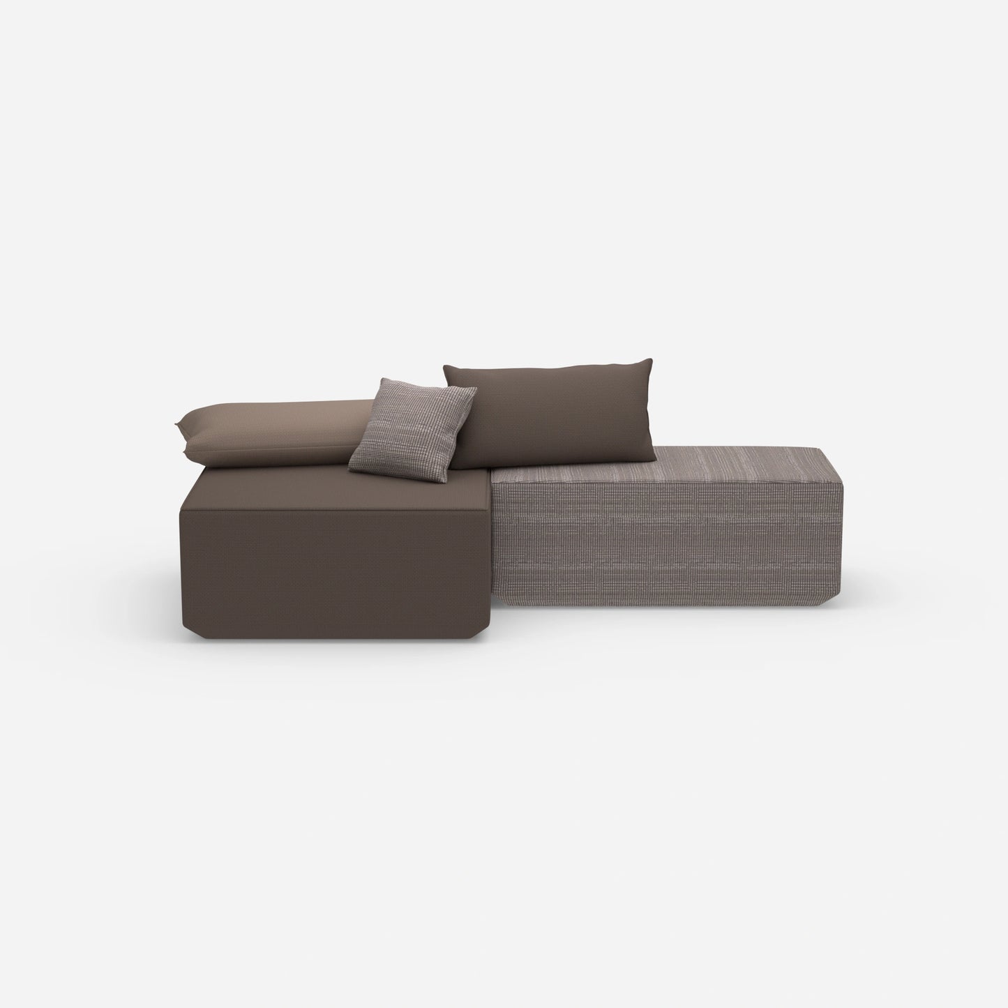 Corner bench seat from the front