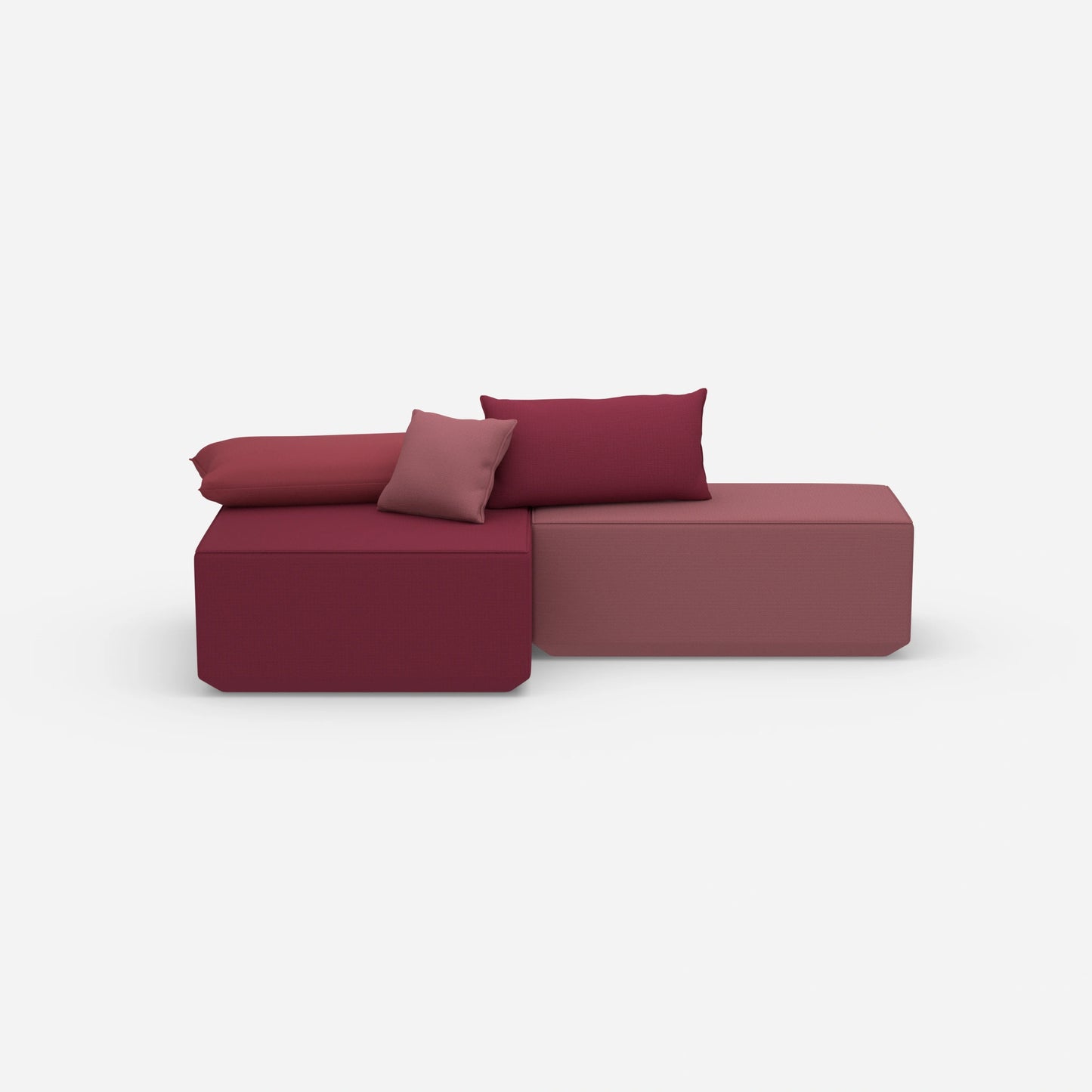 Corner bench seat from the front