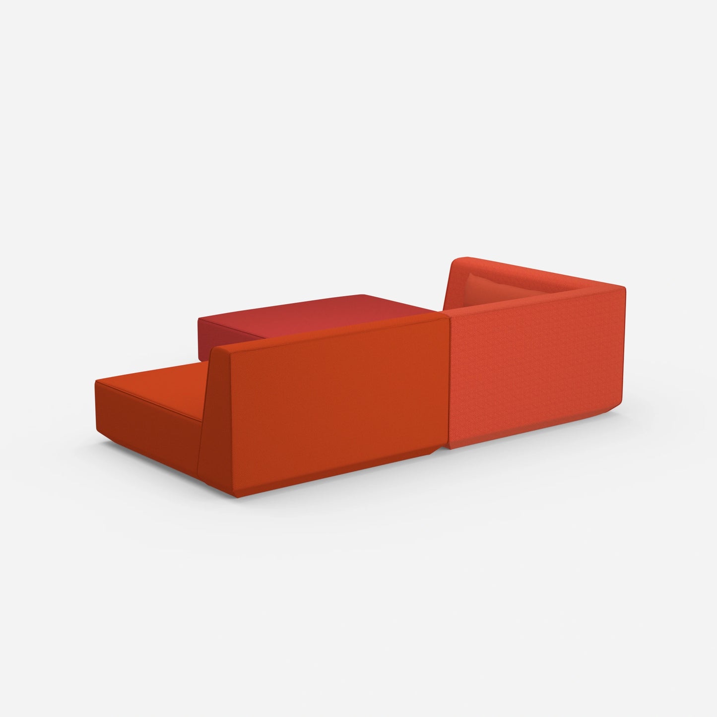 Corner sofa with low seat height from behind