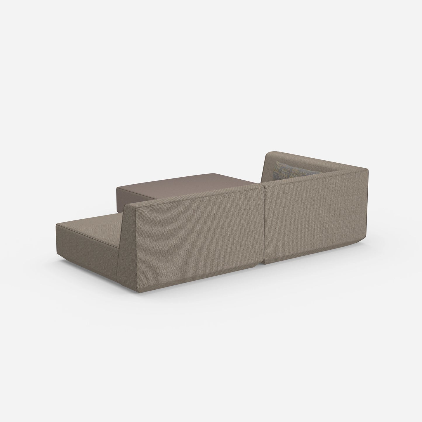 Corner sofa with low seat height from behind