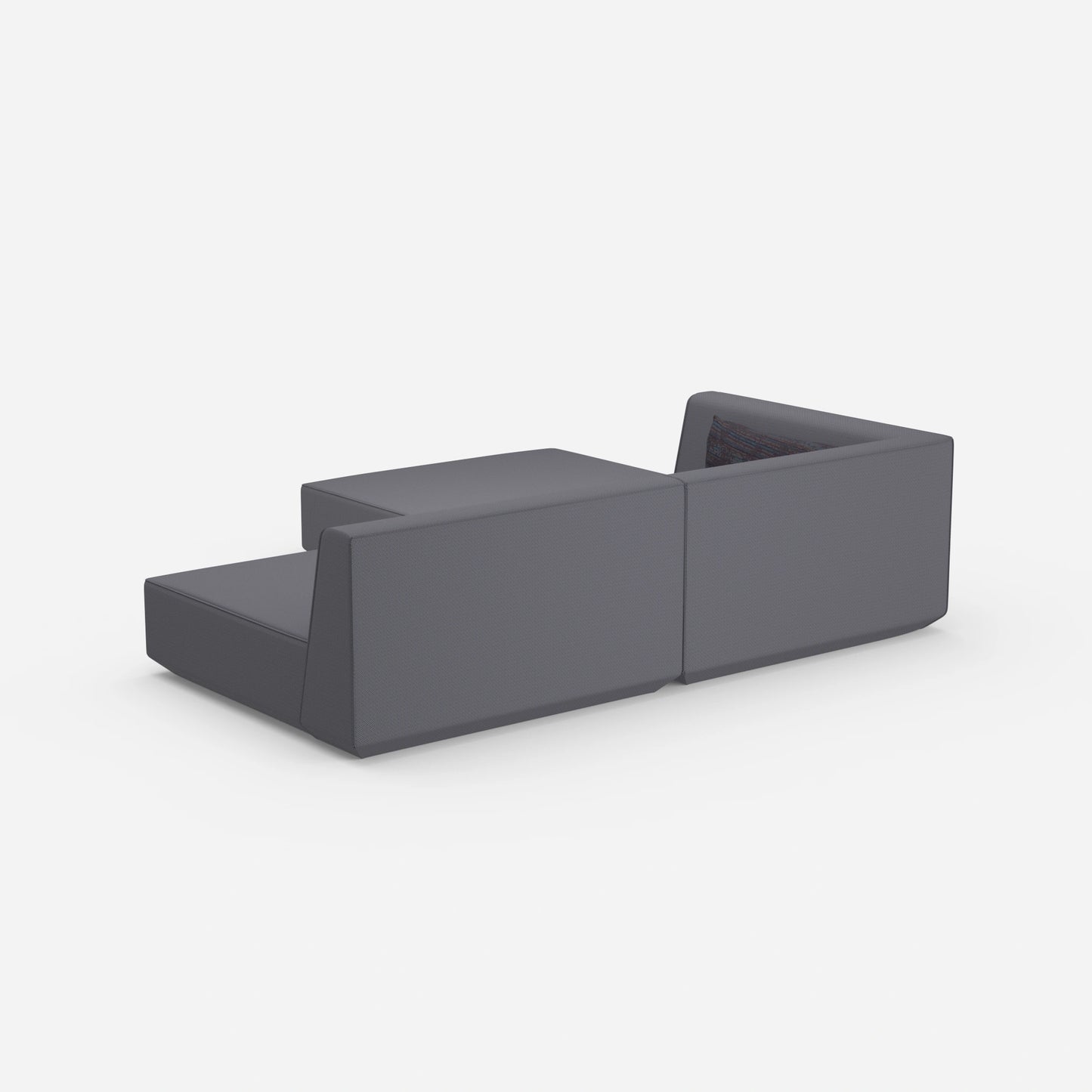 Corner sofa with low seat height from behind