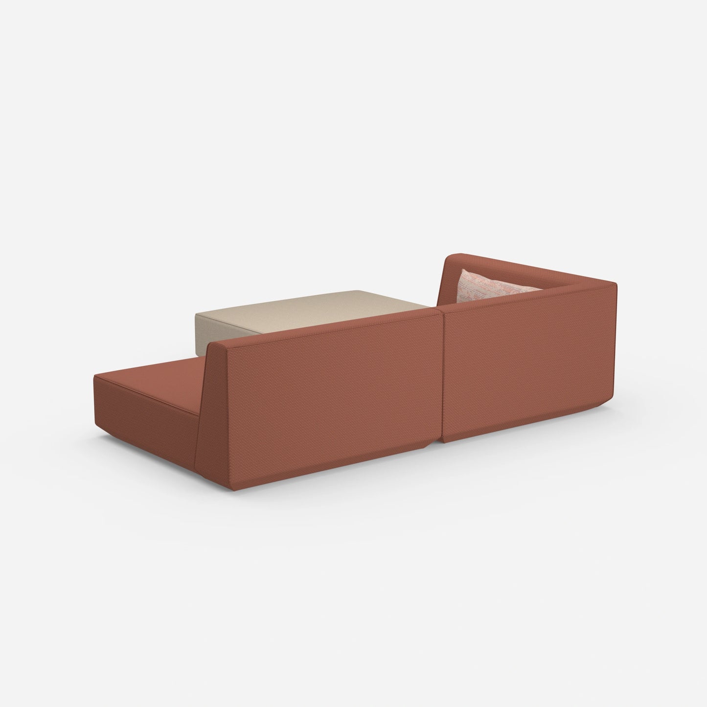 Corner sofa with low seat height from behind