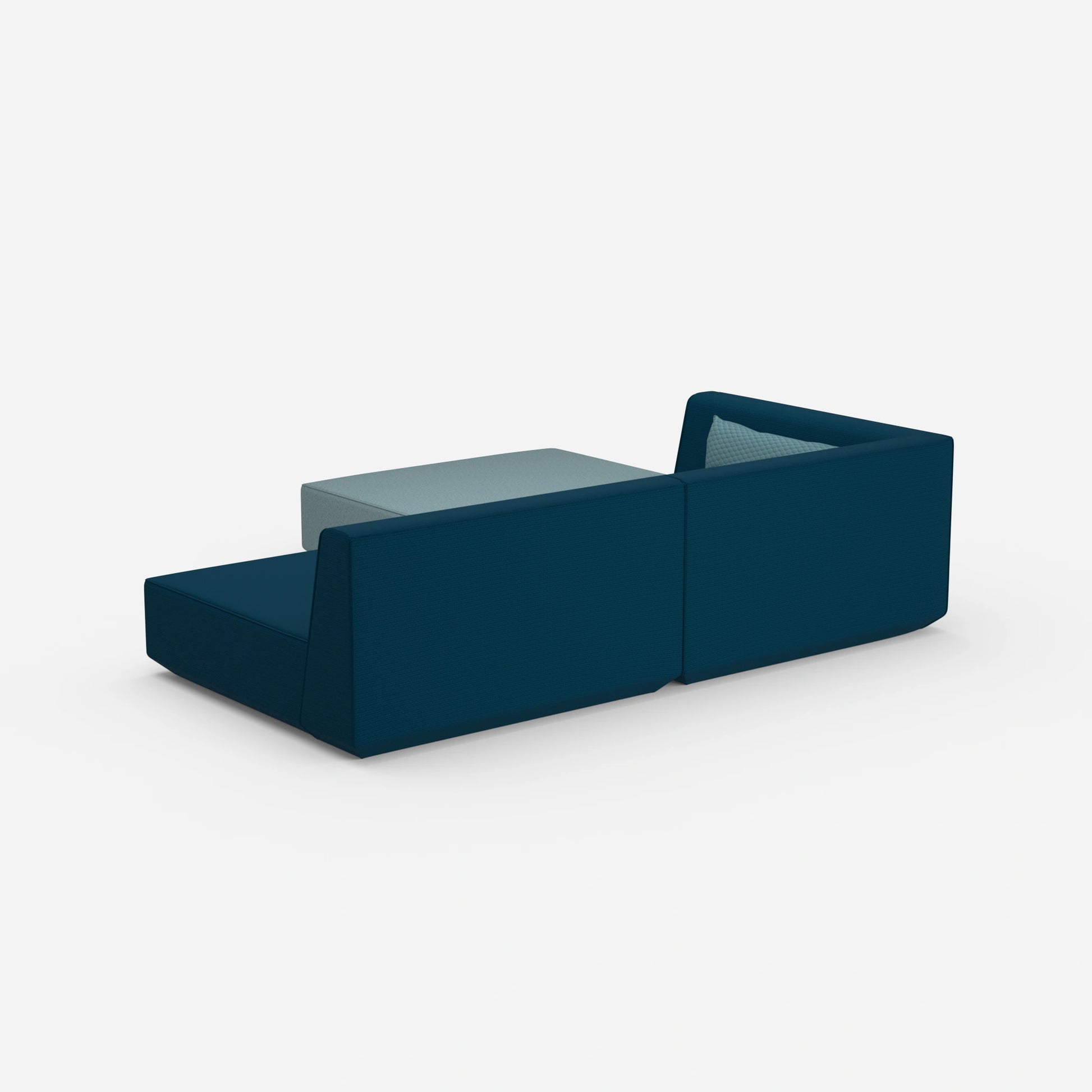 Corner sofa with low seat height from behind