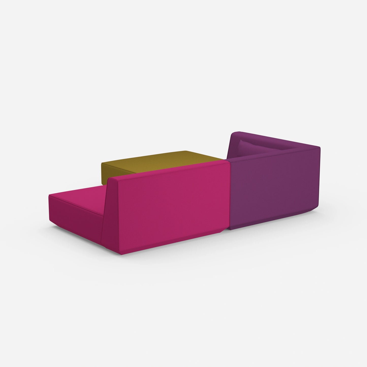 Corner sofa with low seat height from behind