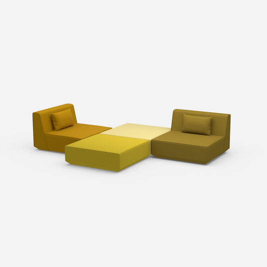 Elegant sofa island from the side