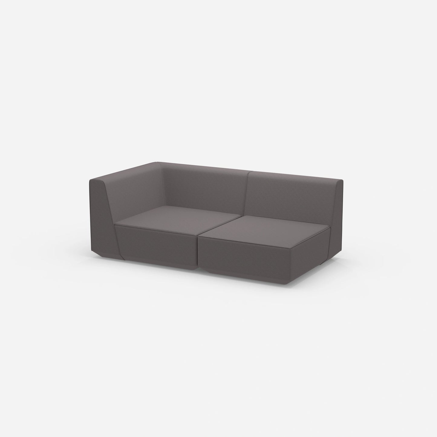 Grey modular sofa 180 cm wide from the side