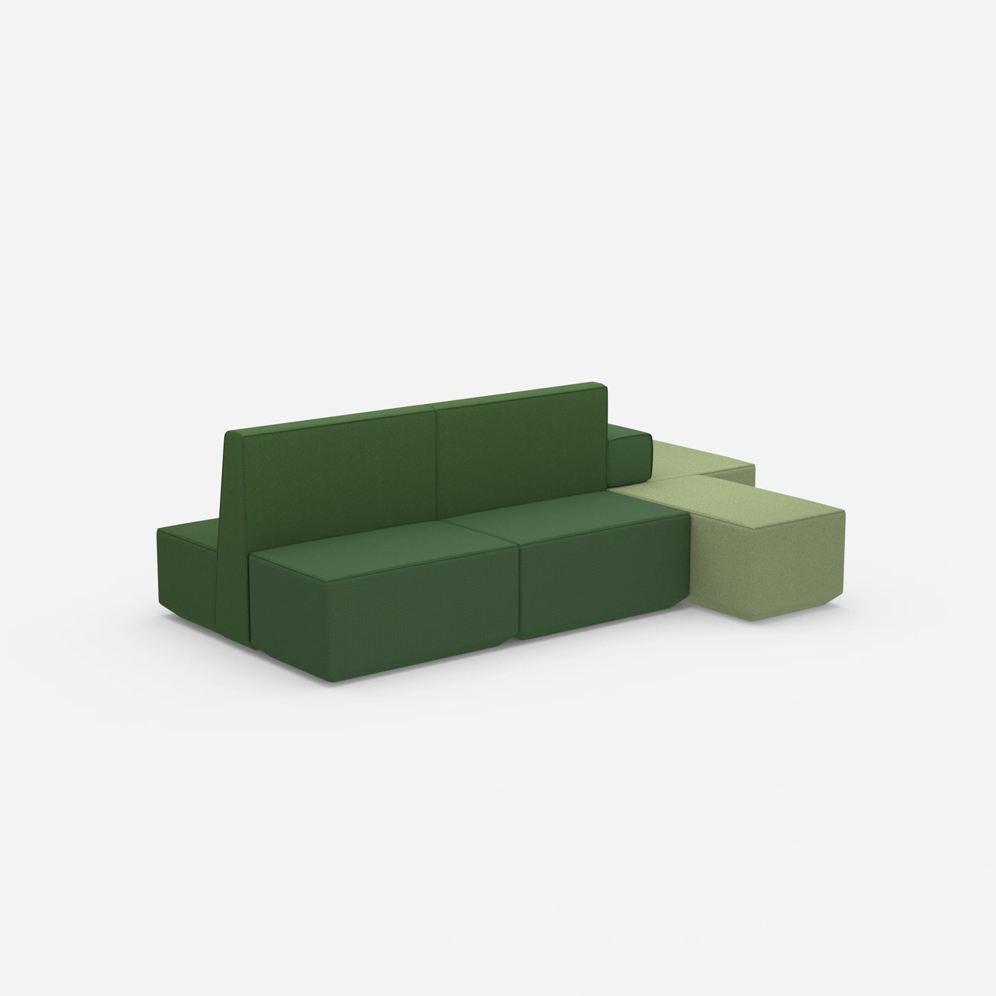 Green bench seen from behind