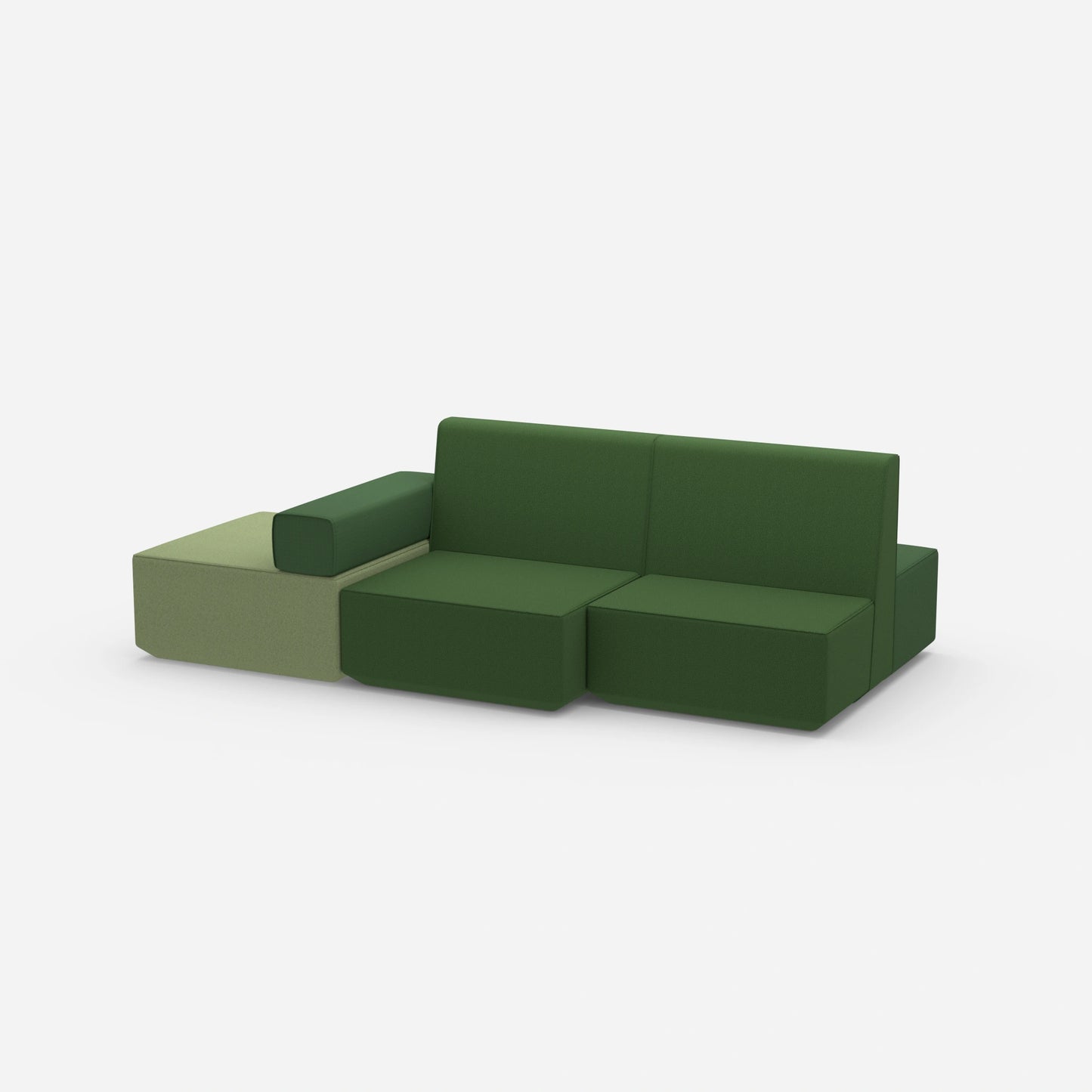 Green bench seen from the side