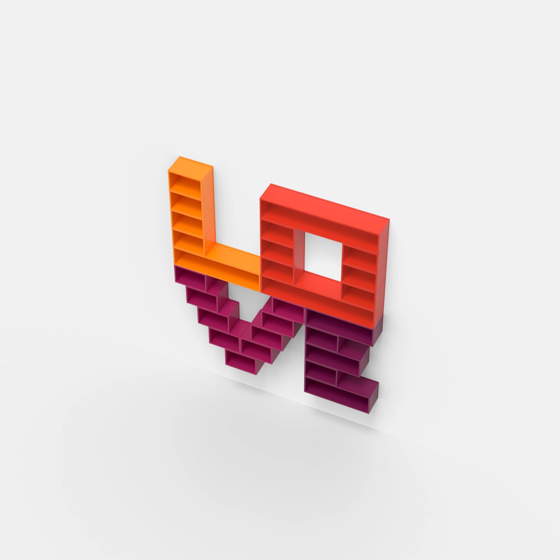 Wall-mounted shelving RK098 from above