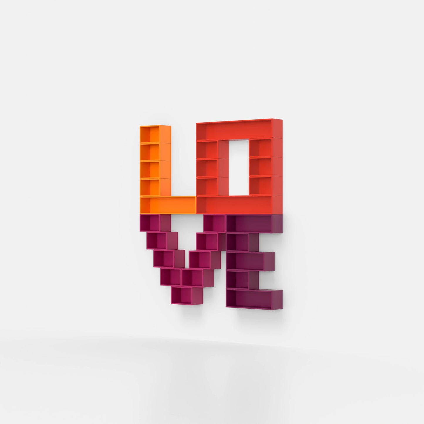 Wall-mounted shelving RK098 from the left side