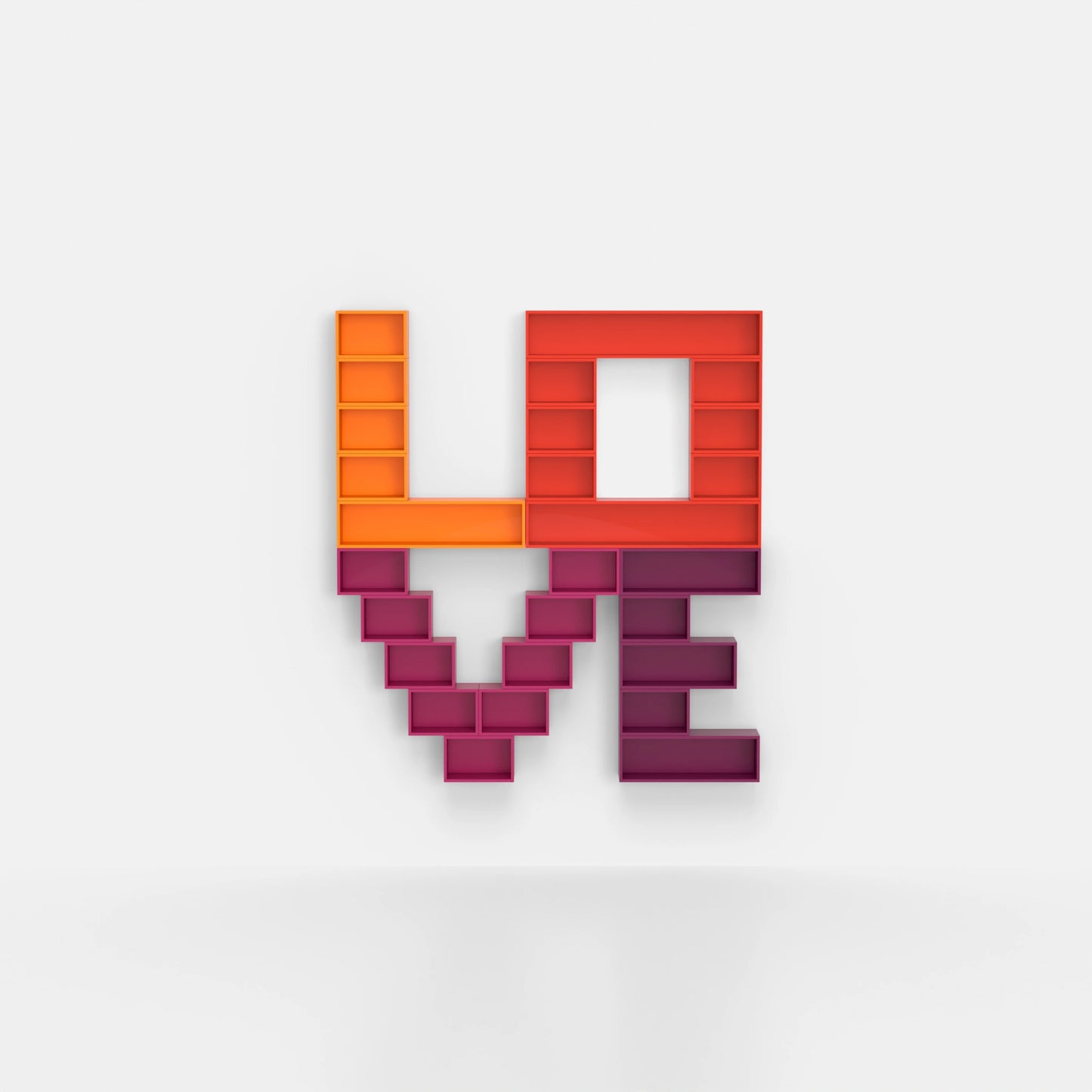 Wall-mounted shelving RK098 from the front