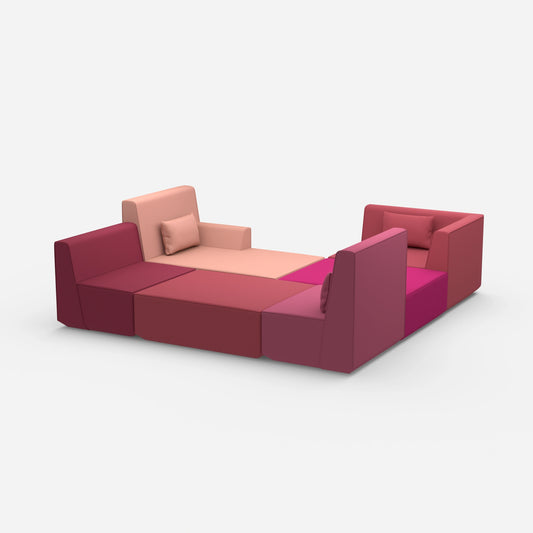 Individual, spacious Sofa lounge from the side