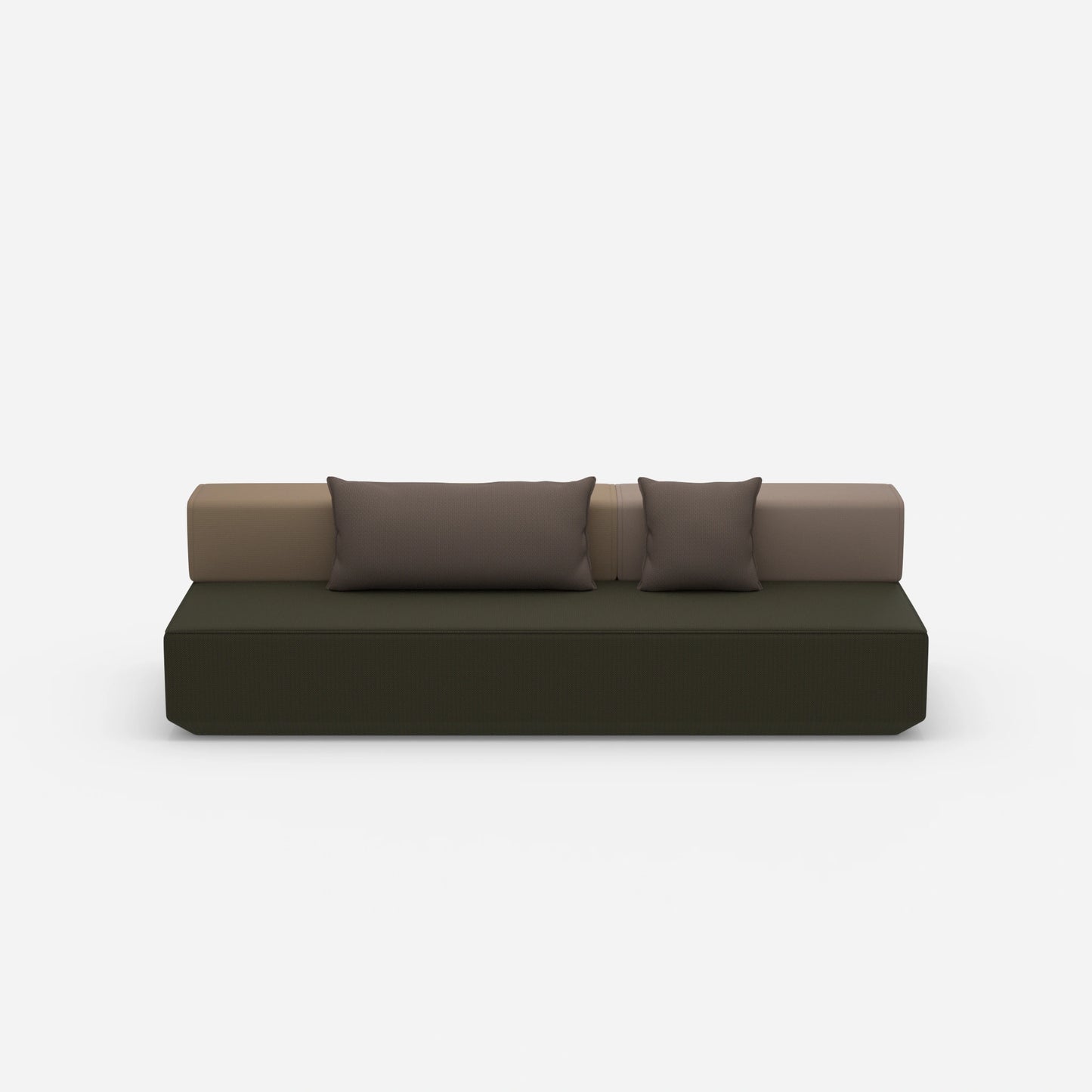 Small sofa bed from the front