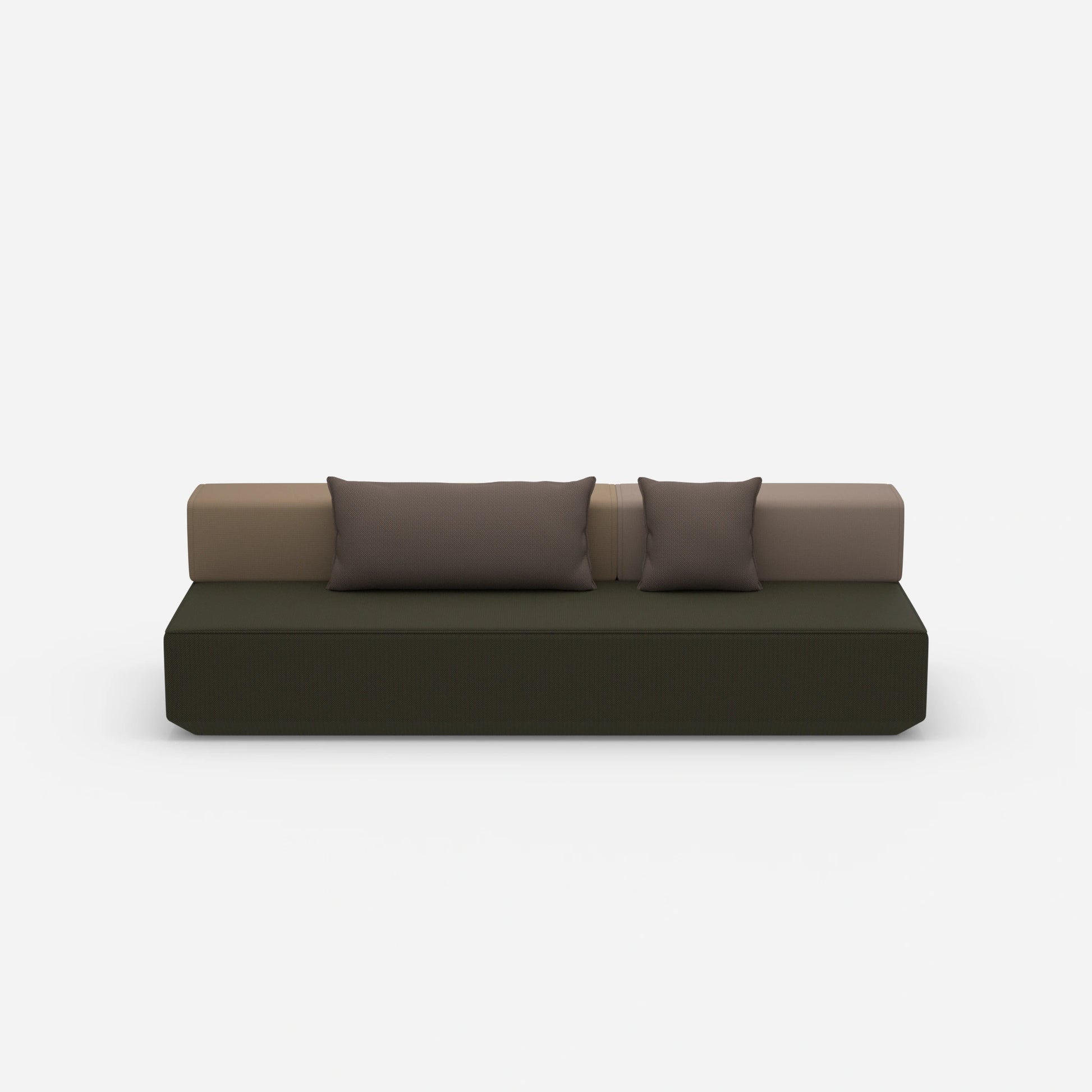 Small sofa bed from the front
