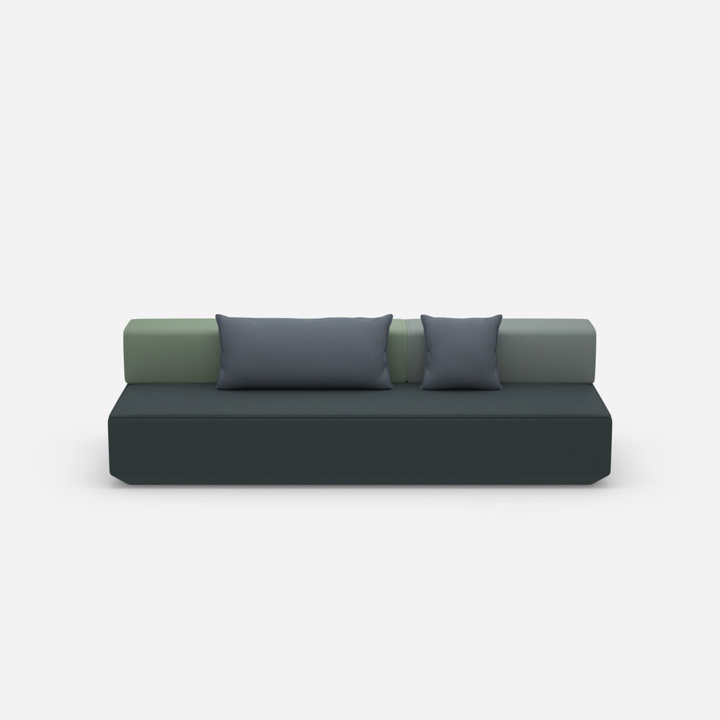 Small sofa bed from the front