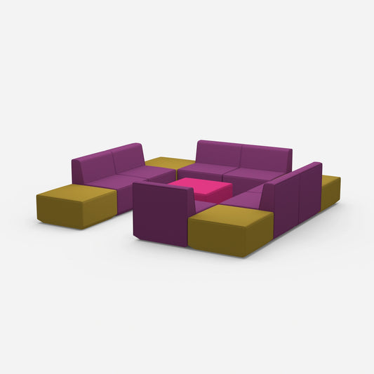Communicative sofa island from the side