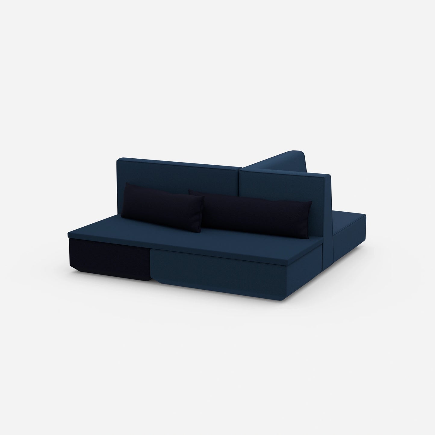 Compact sofa bed from the side