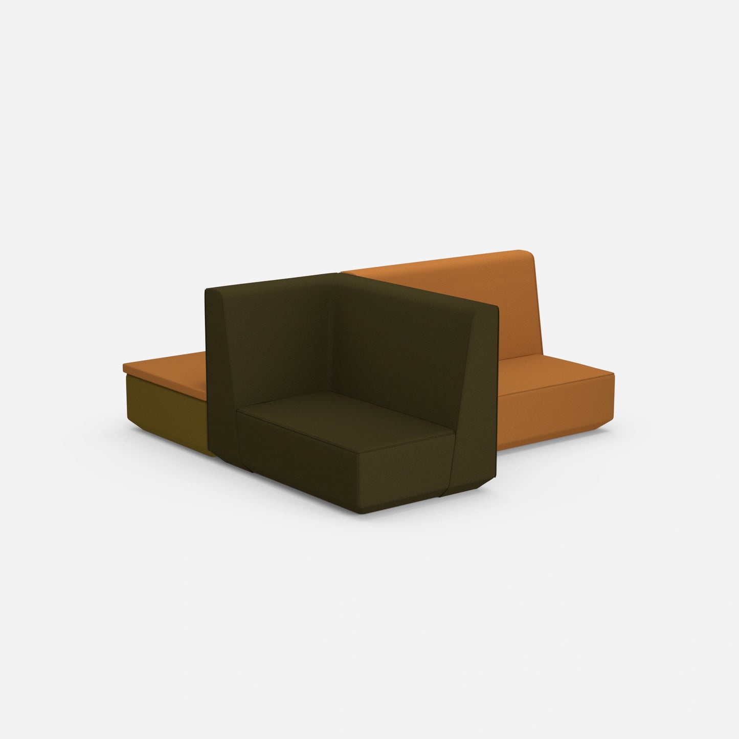 Compact sofa bed from behind