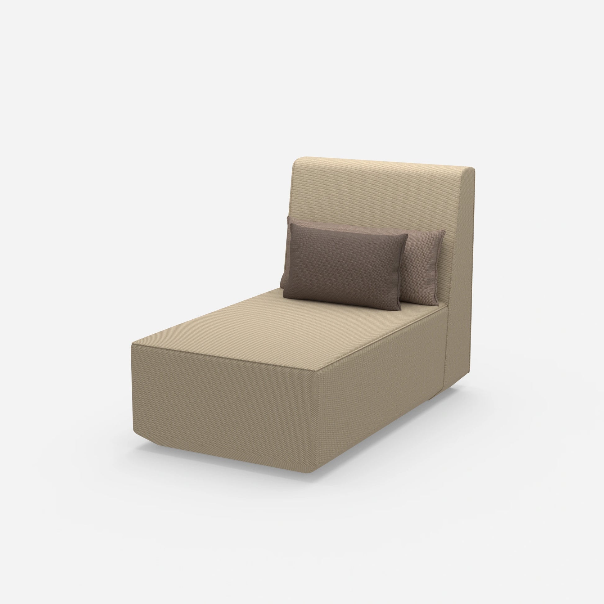 Modern design chaise longue from the side