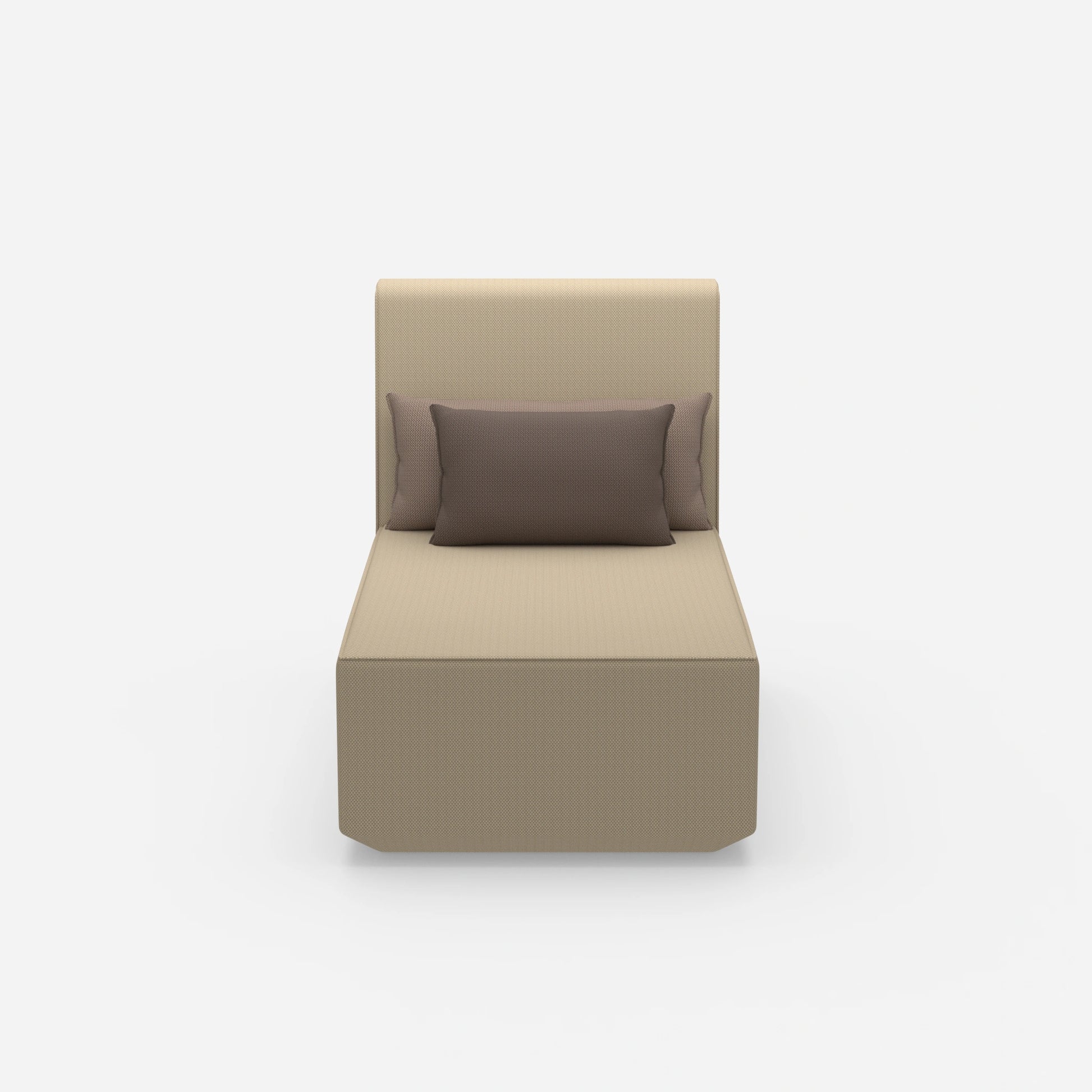 Modern design chaise longue from the front