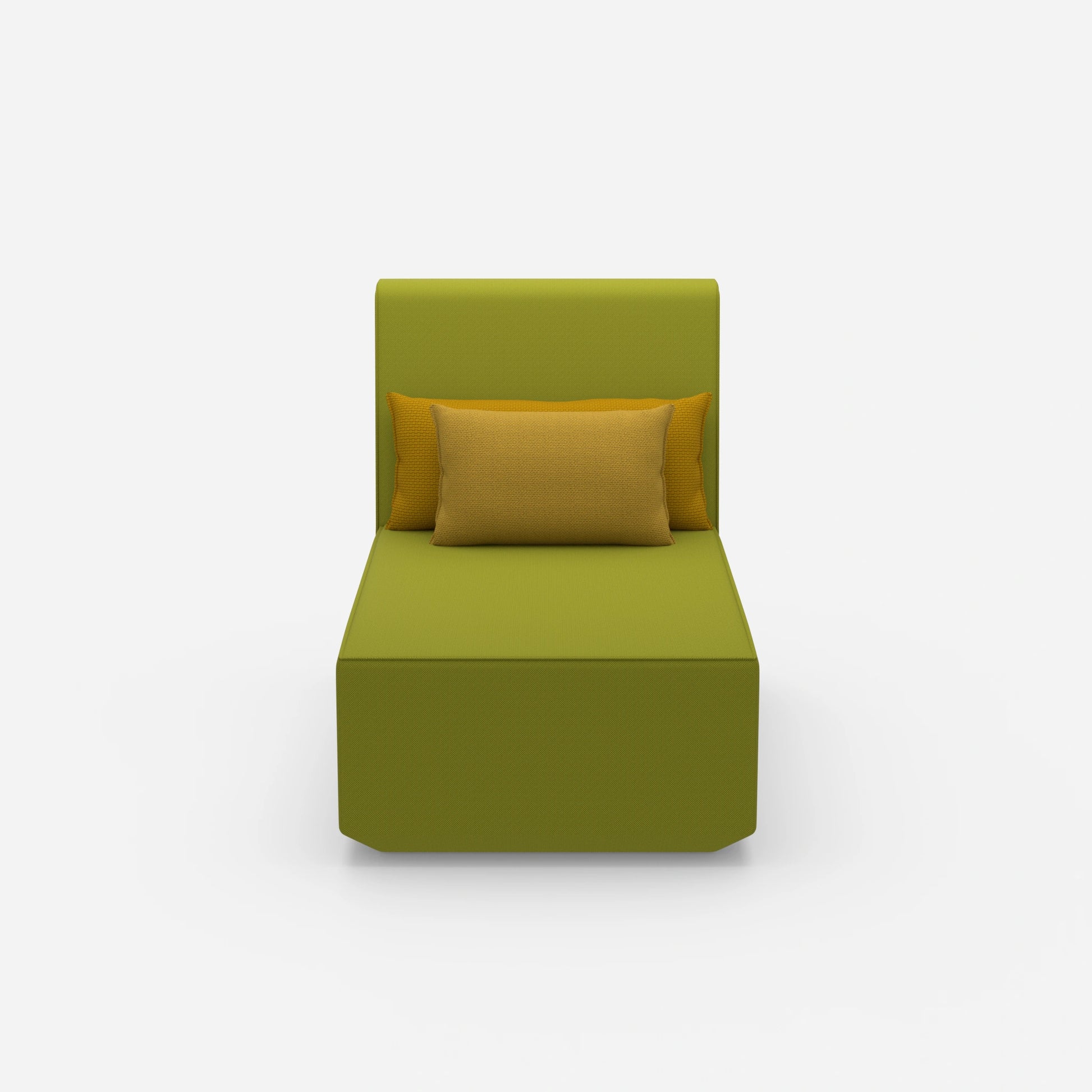 Modern design chaise longue from the front