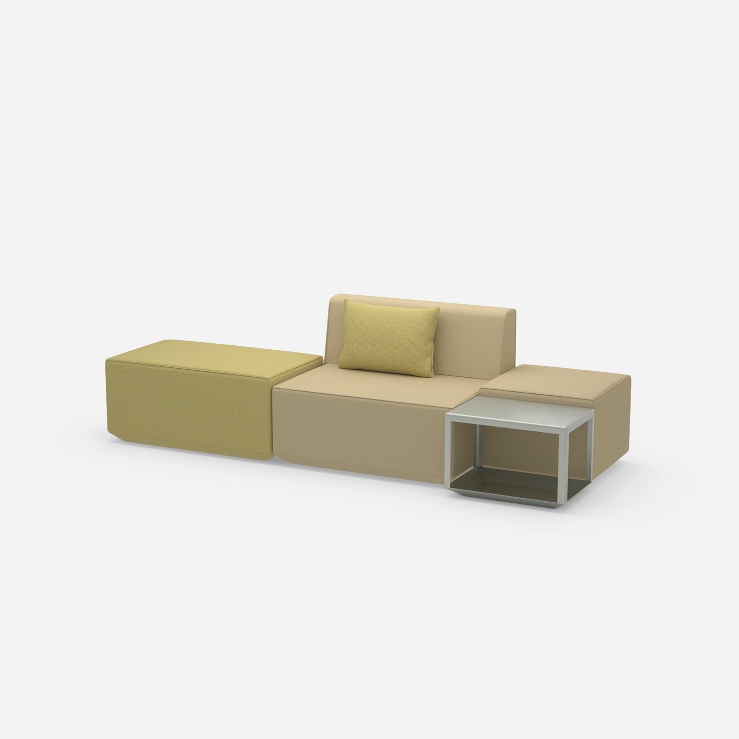 Modern hallway bench seen from the side