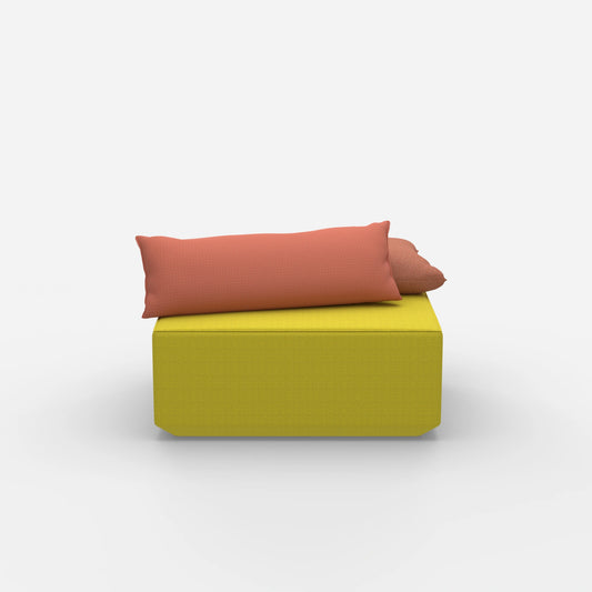 Modern yellow pouf from the front