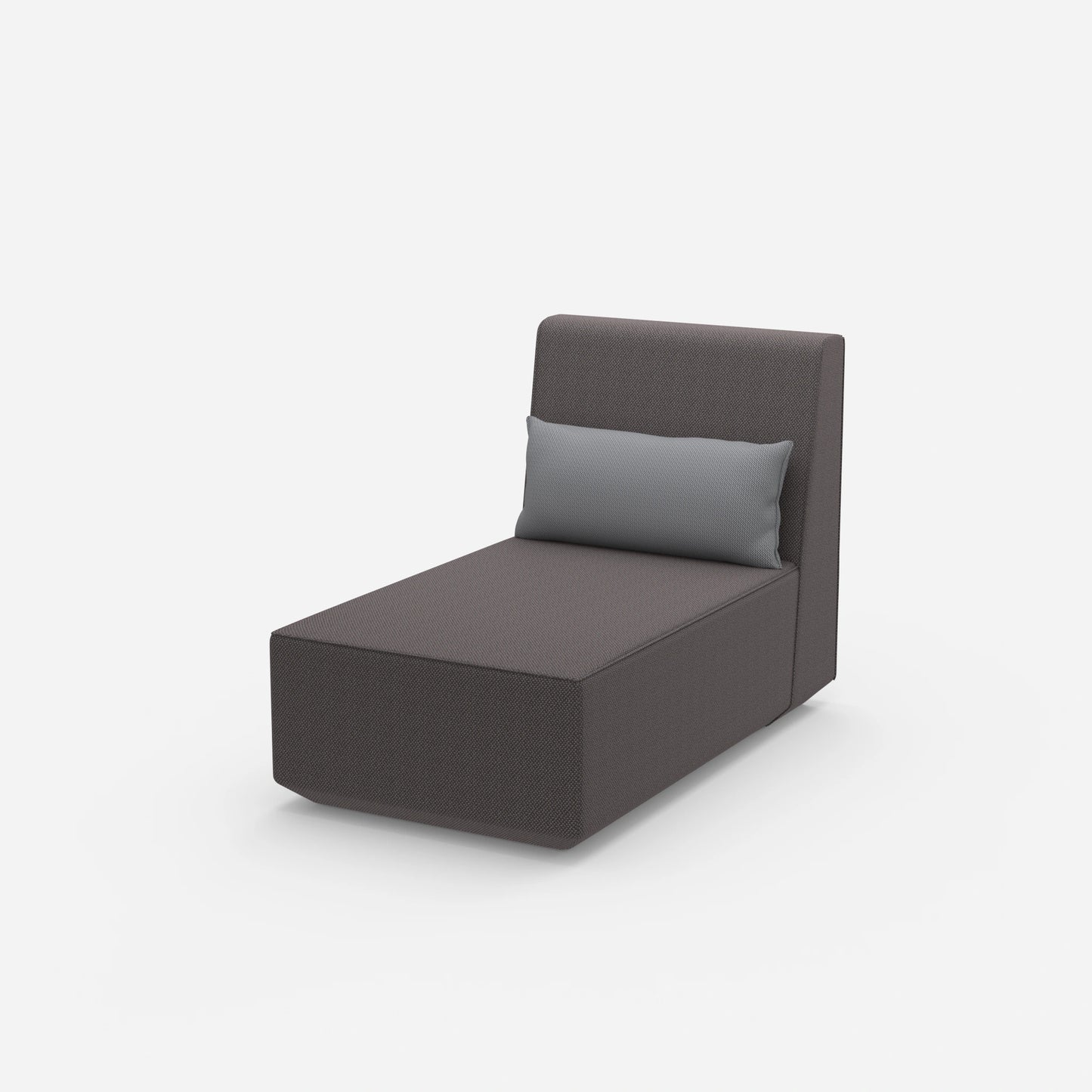 Modern longseat armchair with high backrest from the side