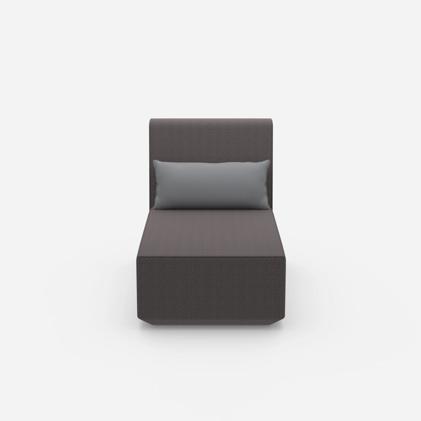 Modern longseat armchair with high backrest from the front