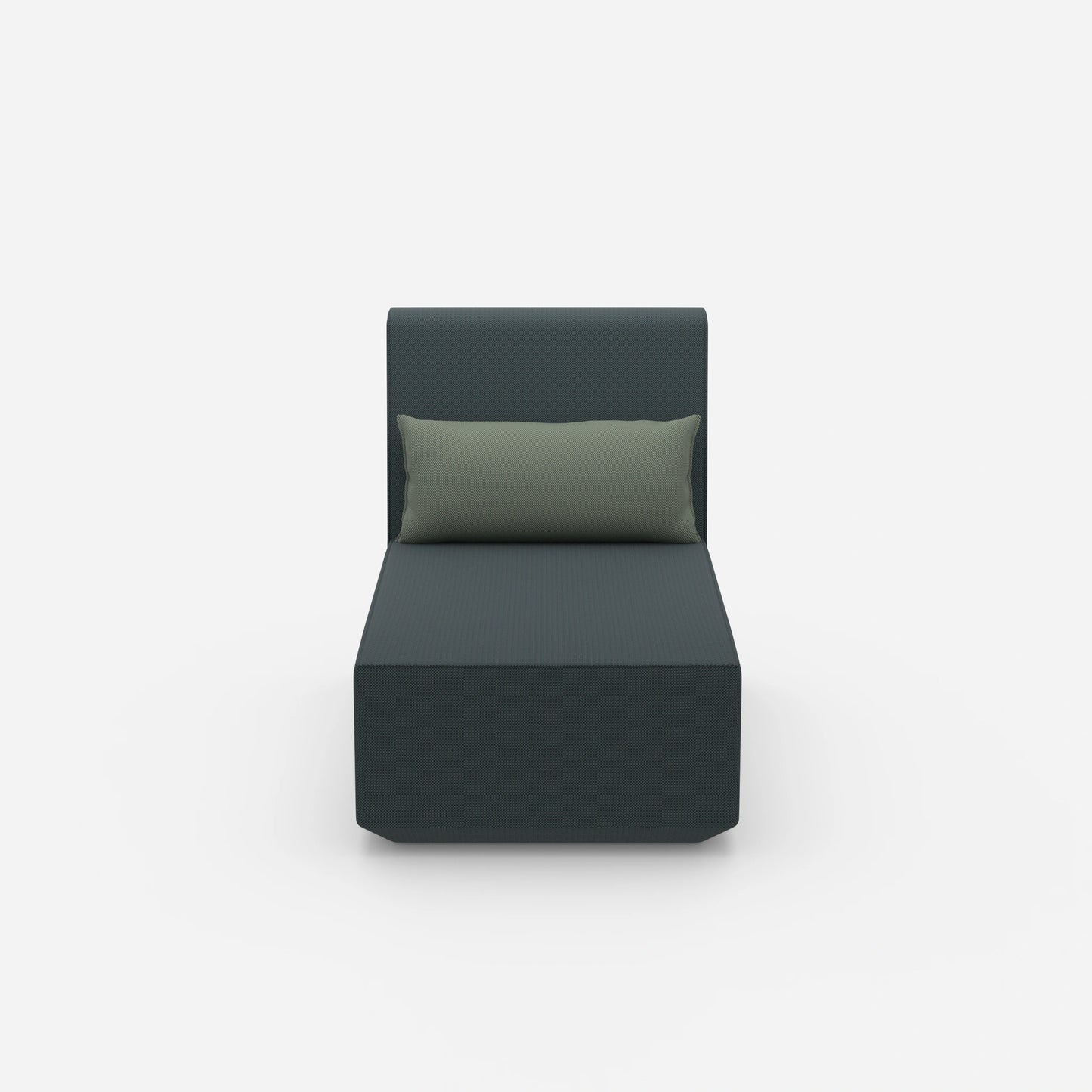 Modern longseat armchair with high backrest from the front