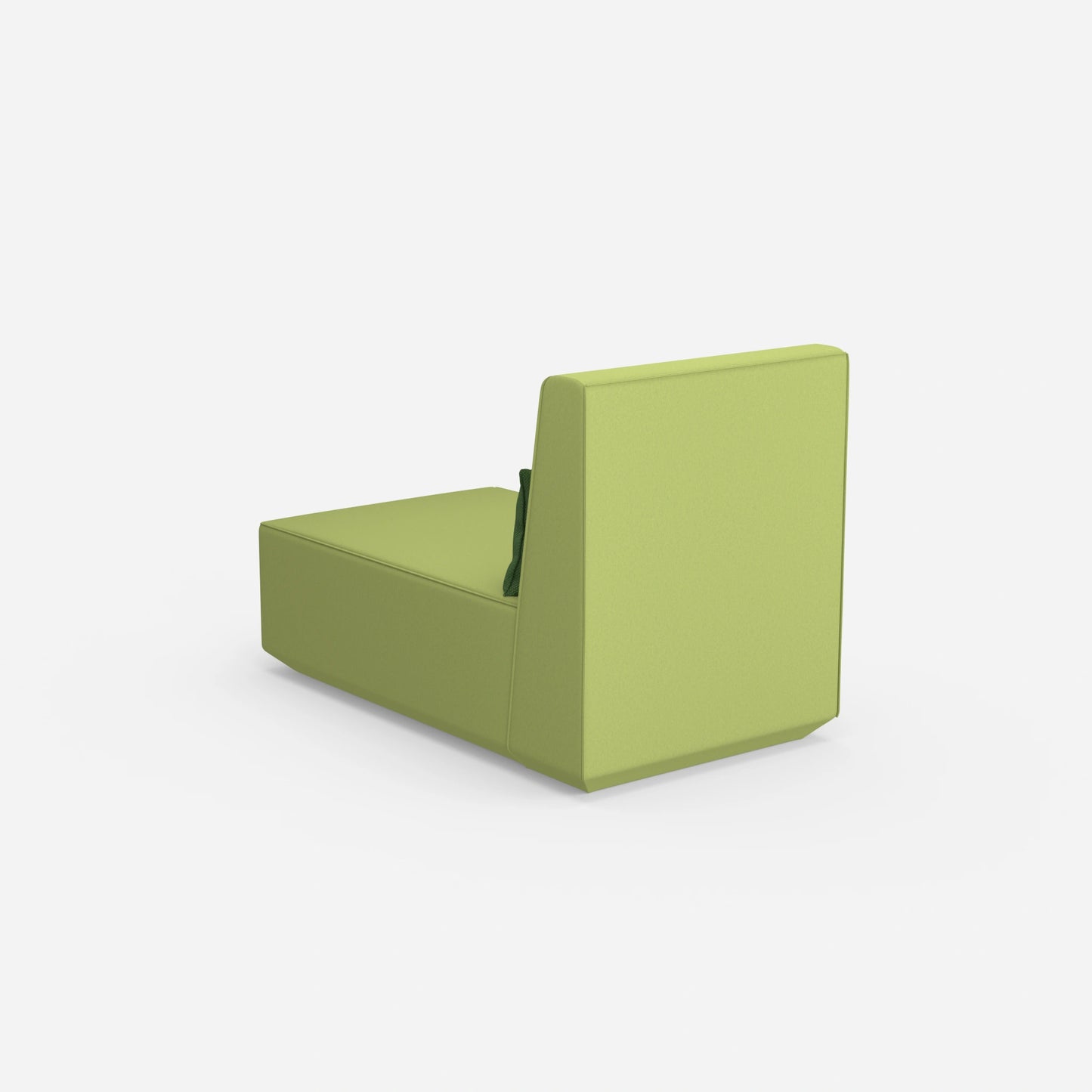 Modern longseat armchair with high backrest from behind