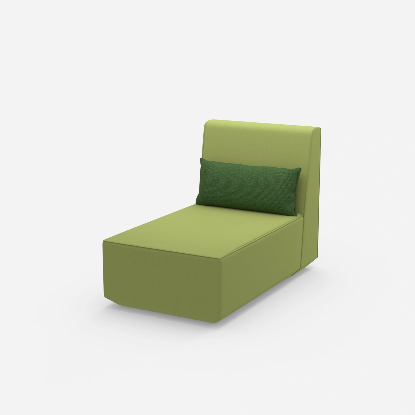 Modern longseat armchair with high backrest from the side