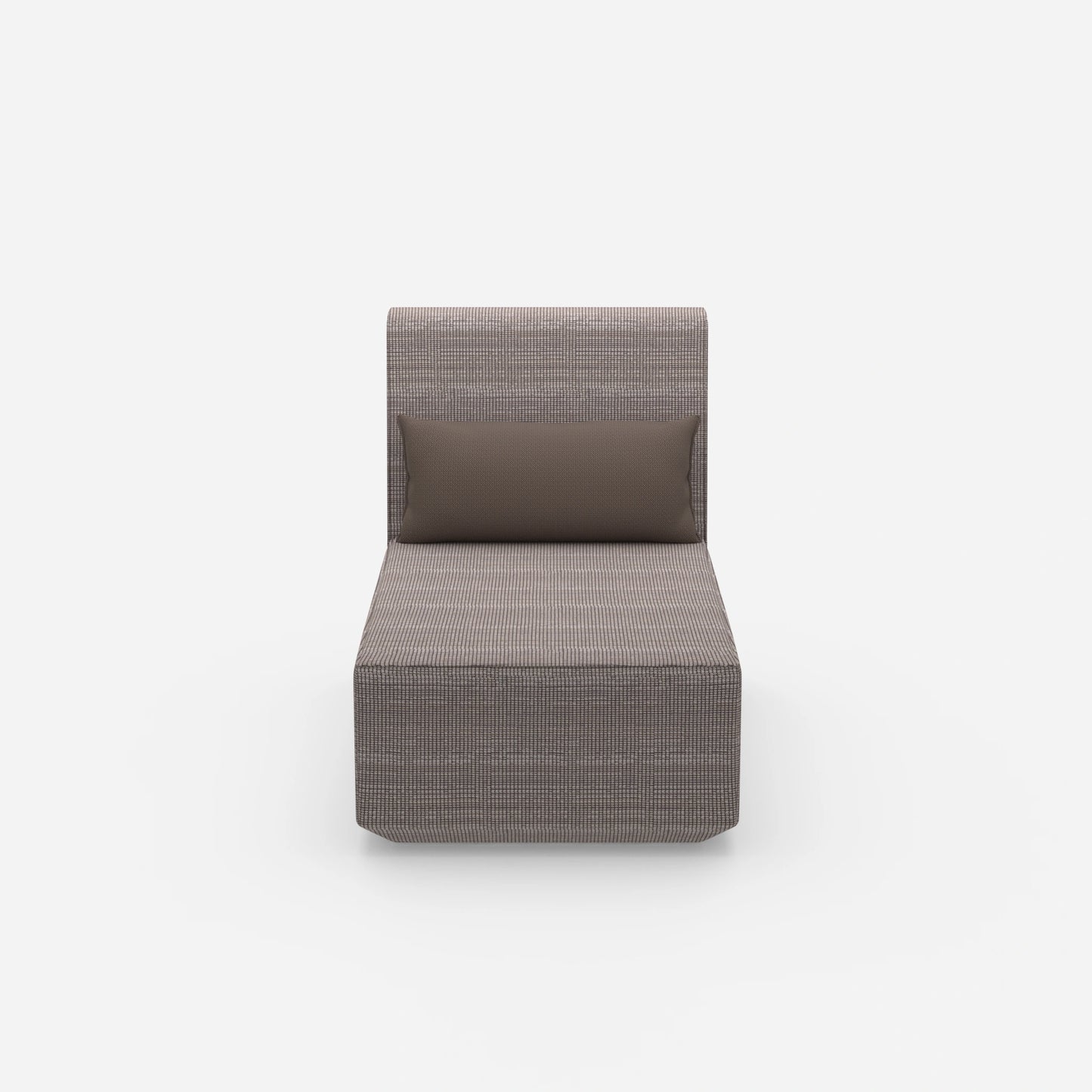 Modern longseat armchair with high backrest from the front