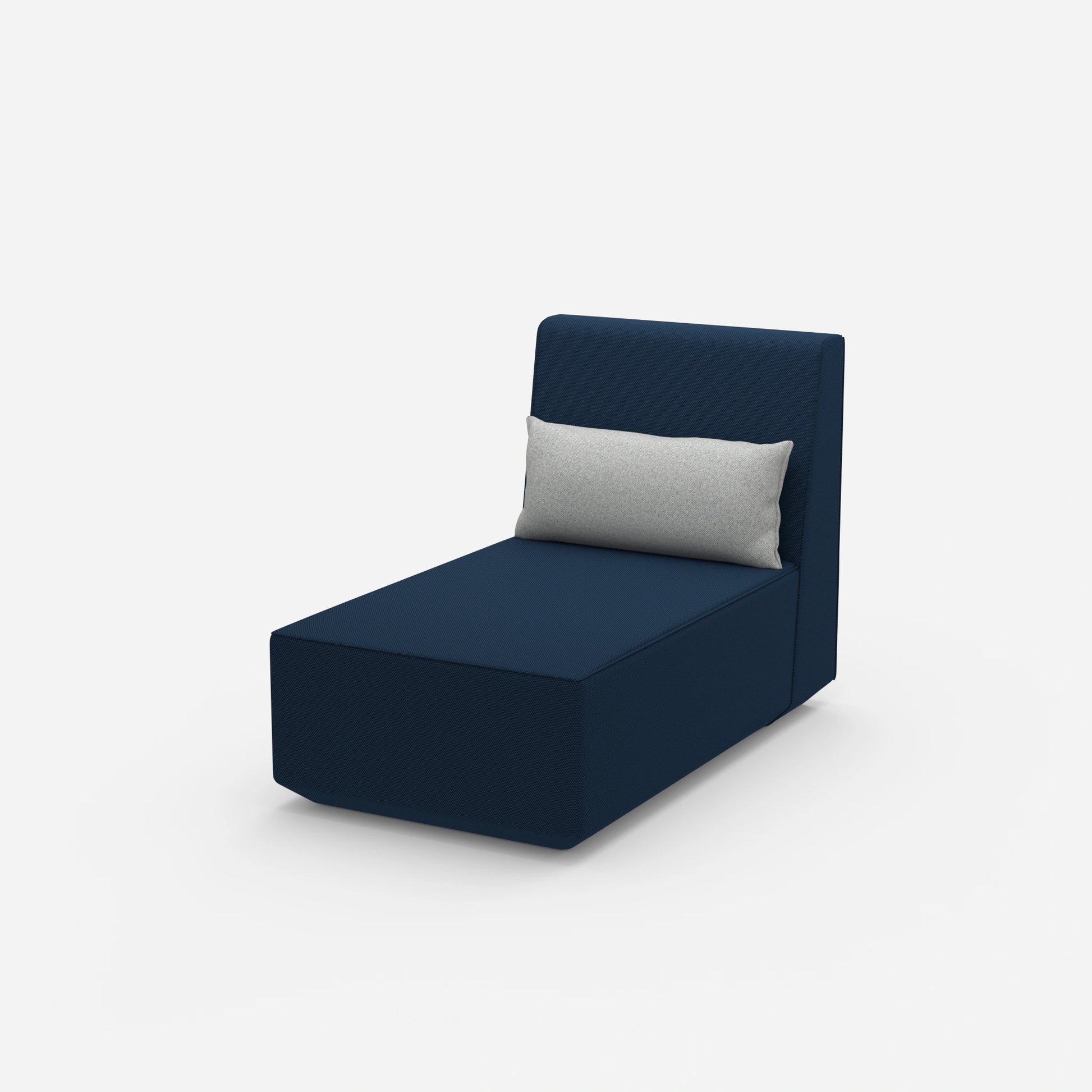 Modern longseat armchair with high backrest from the side