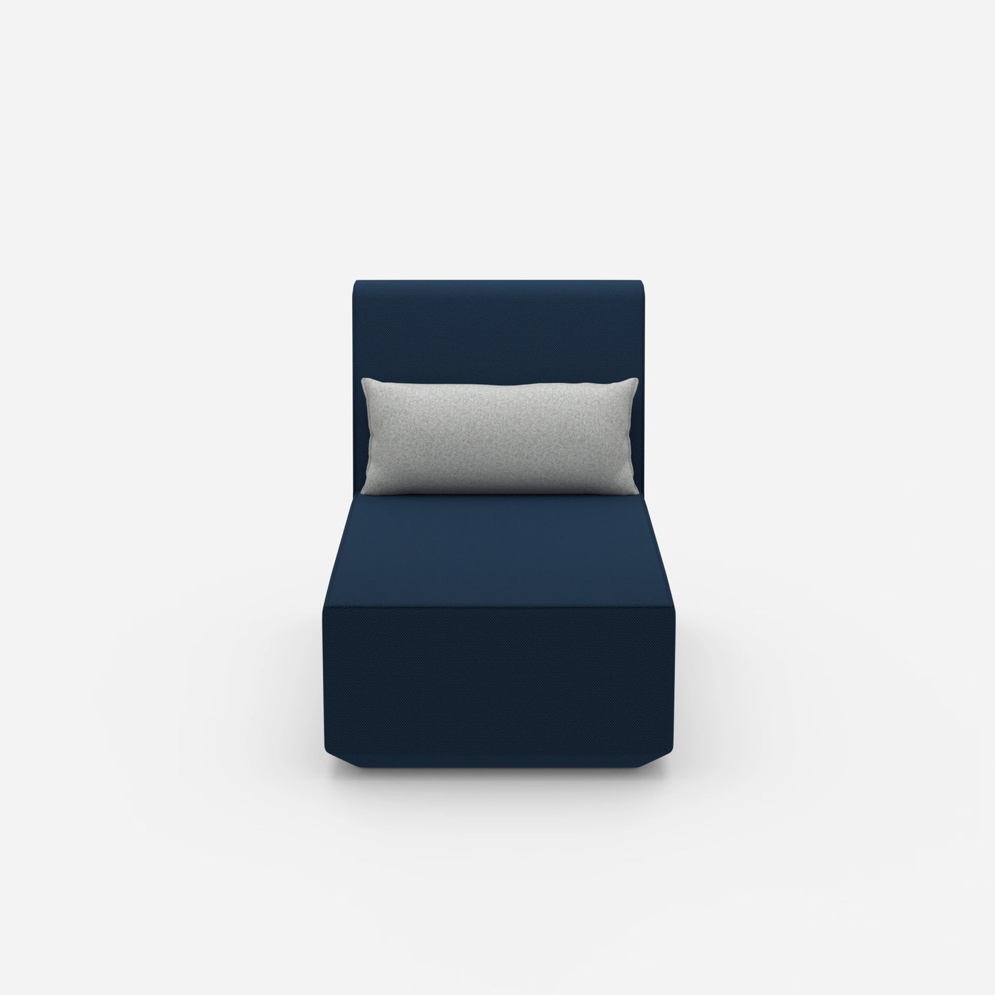 Modern longseat armchair with high backrest from the front