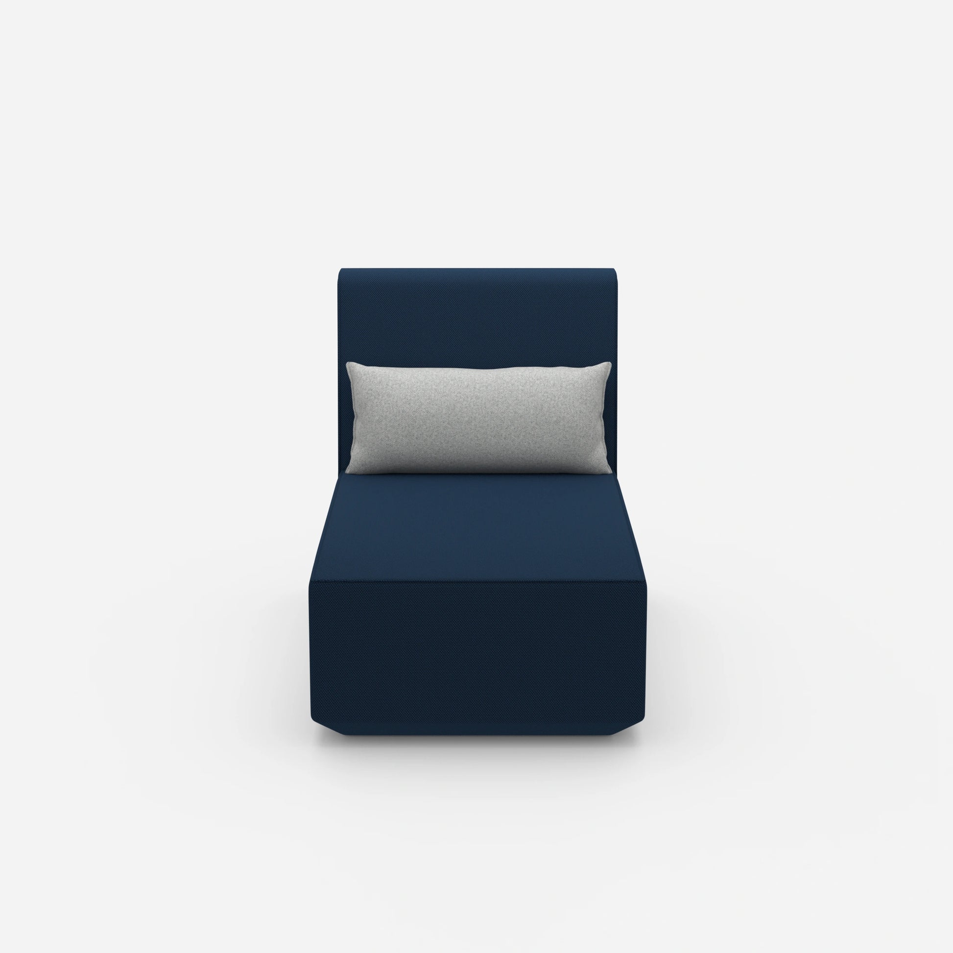 Modern longseat armchair with high backrest from the front