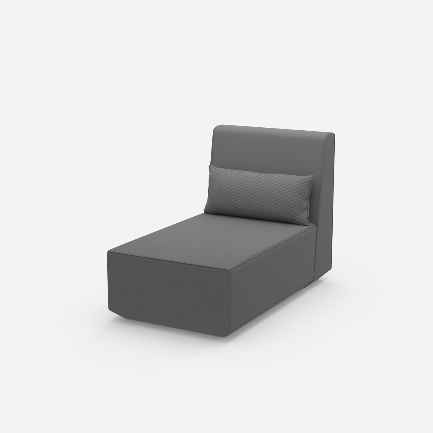 Modern longseat armchair with high backrest from the side