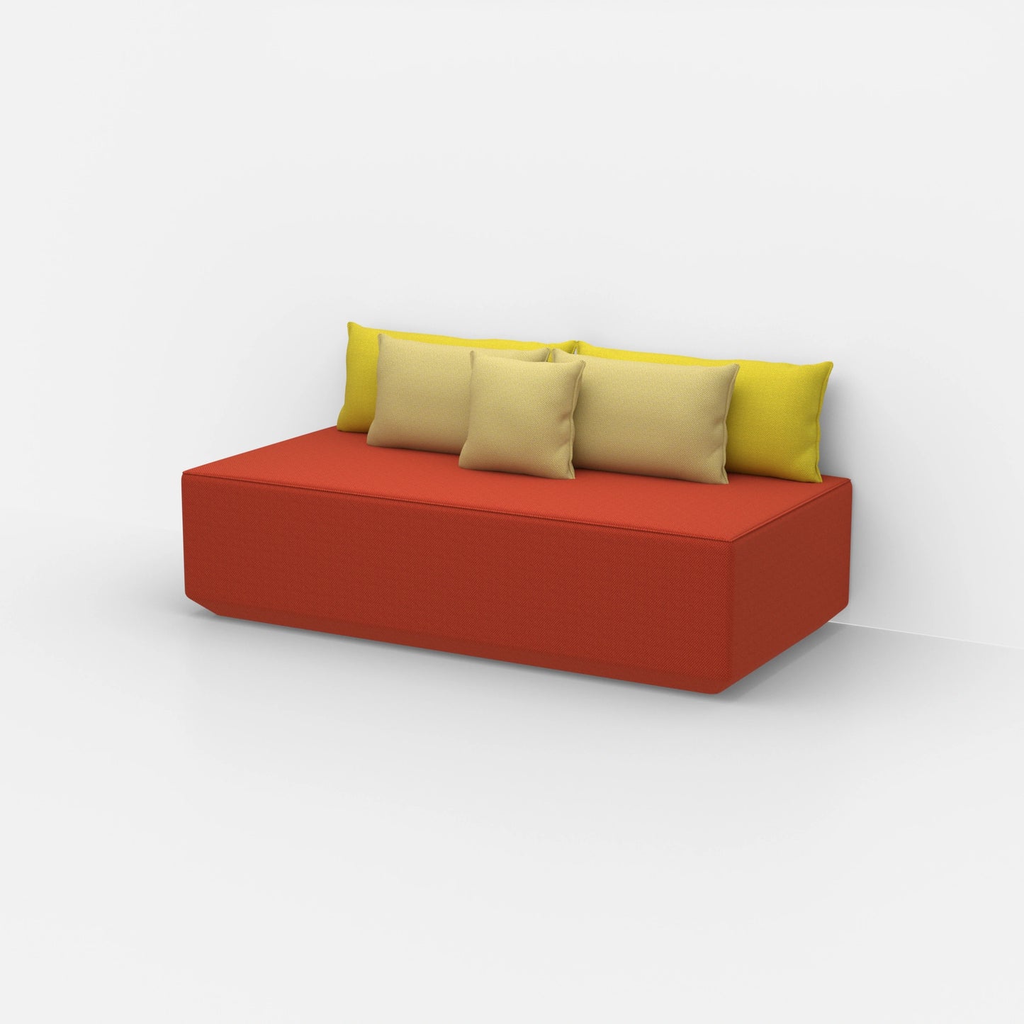 Modern modular pouf from the side