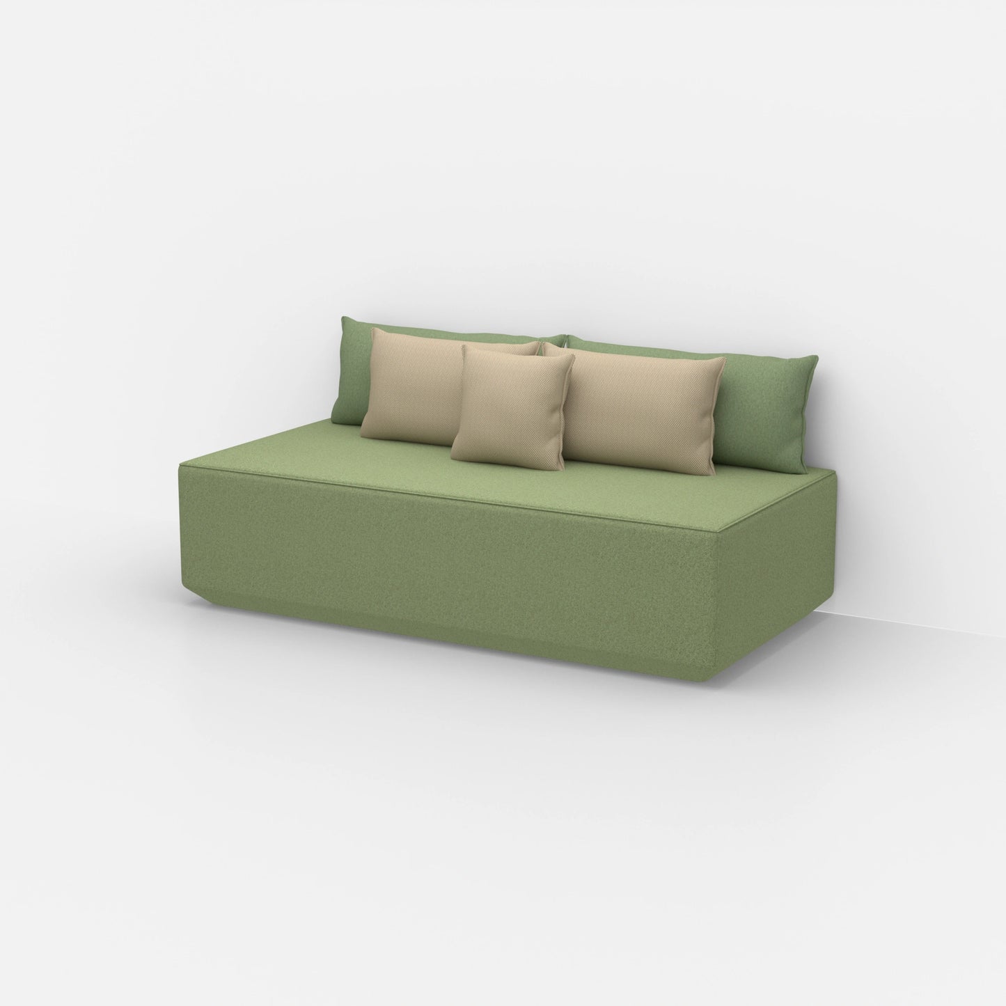 Modern modular pouf from the side