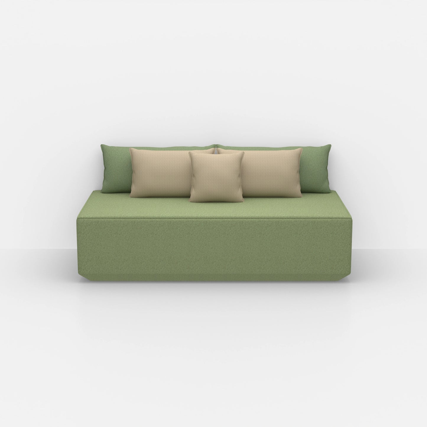 Modern modular pouf from the front