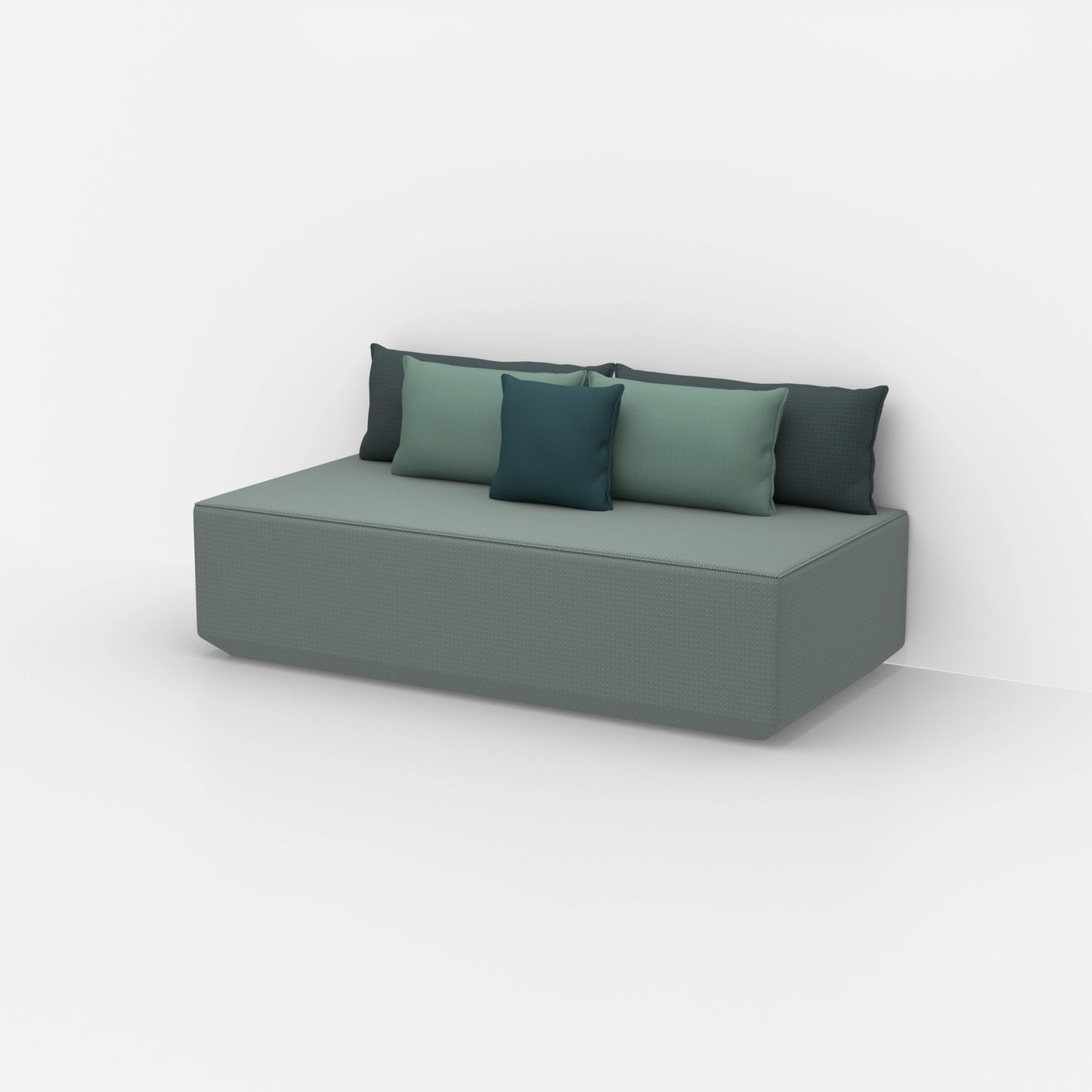 Modern modular pouf from the side