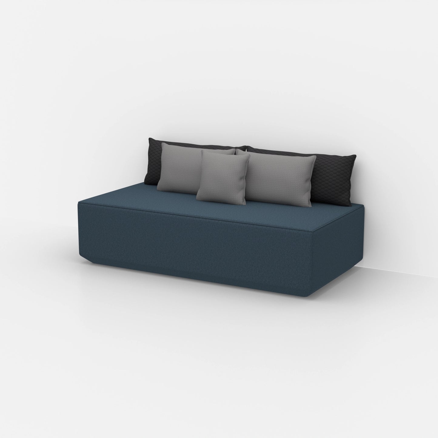 Modern modular pouf from the side