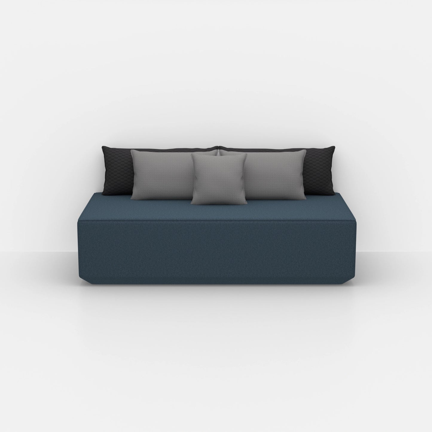 Modern modular pouf from the front