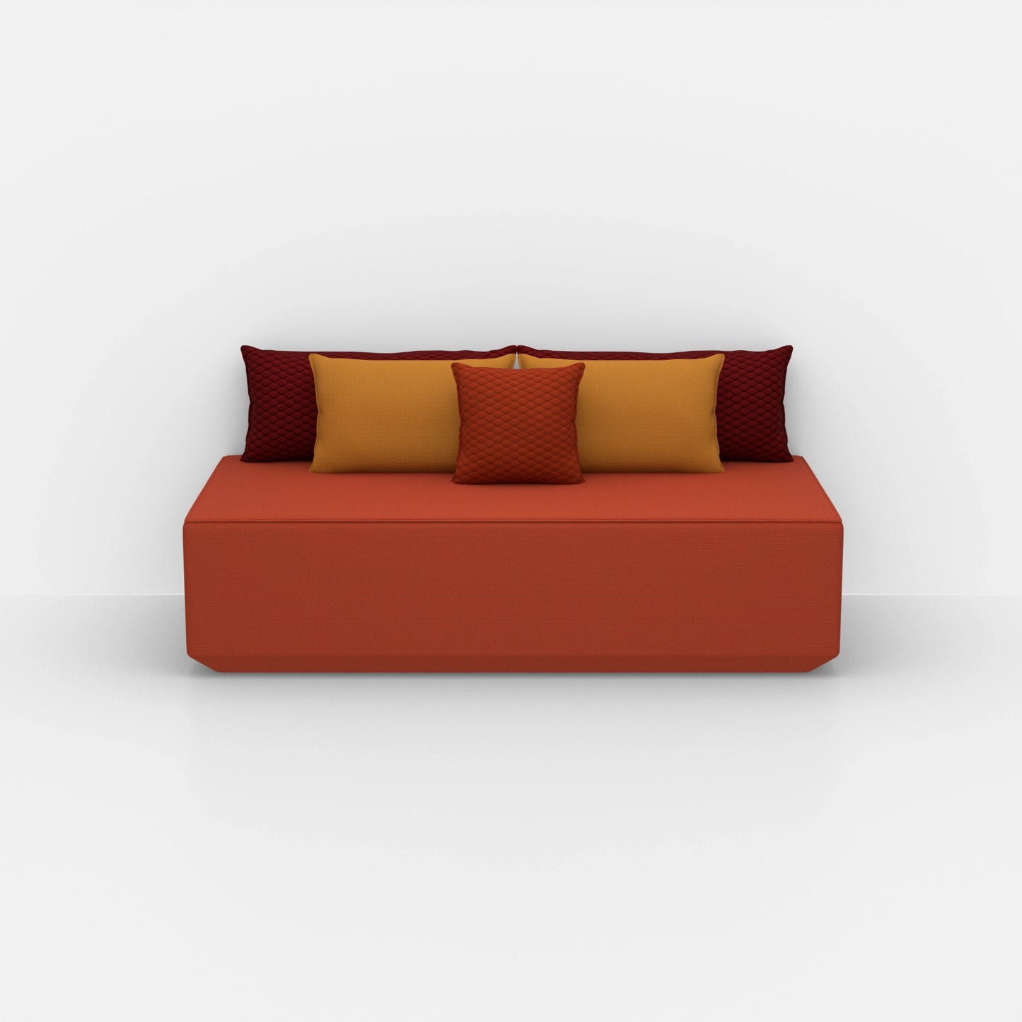 Modern modular pouf from the front