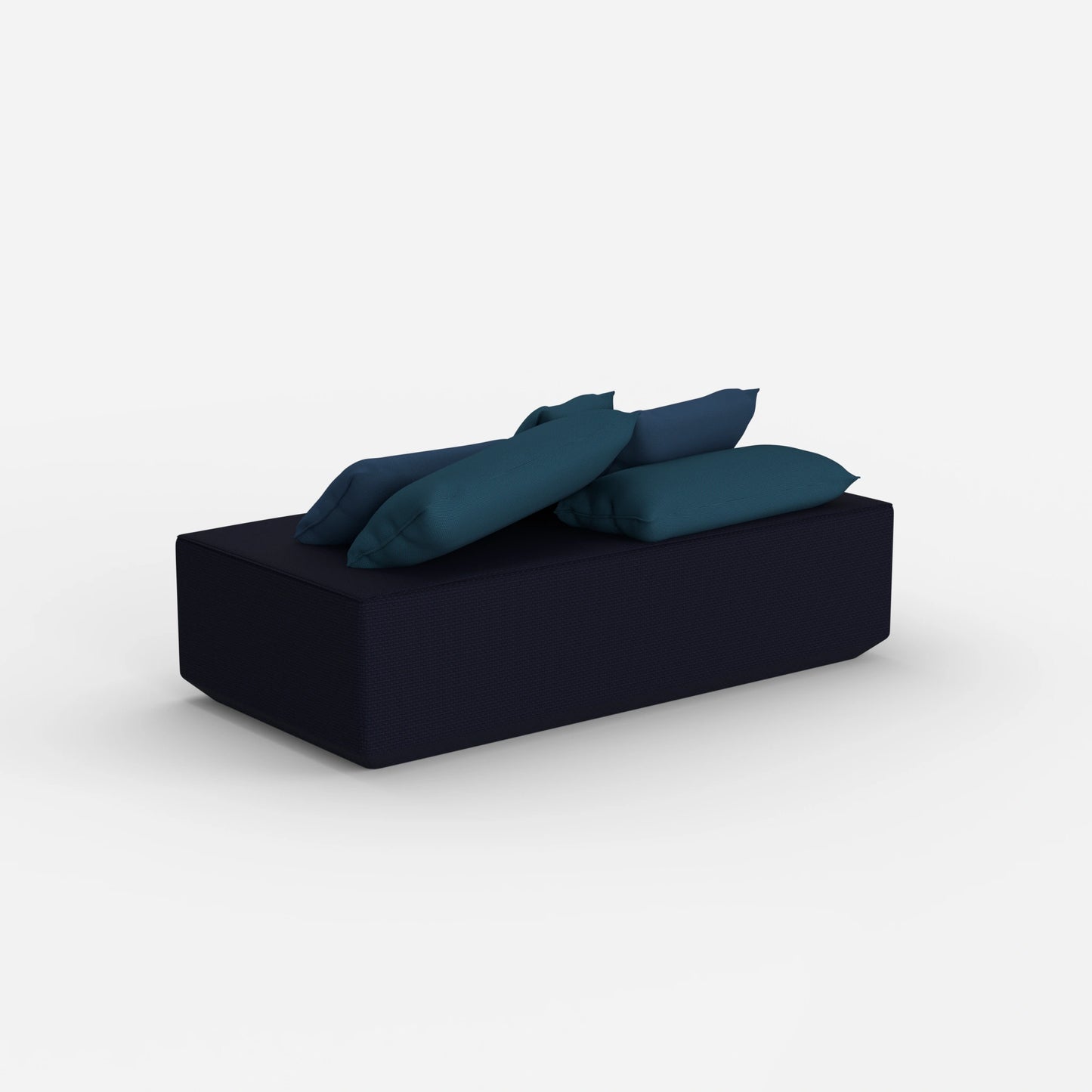 Modern modular pouf from behind