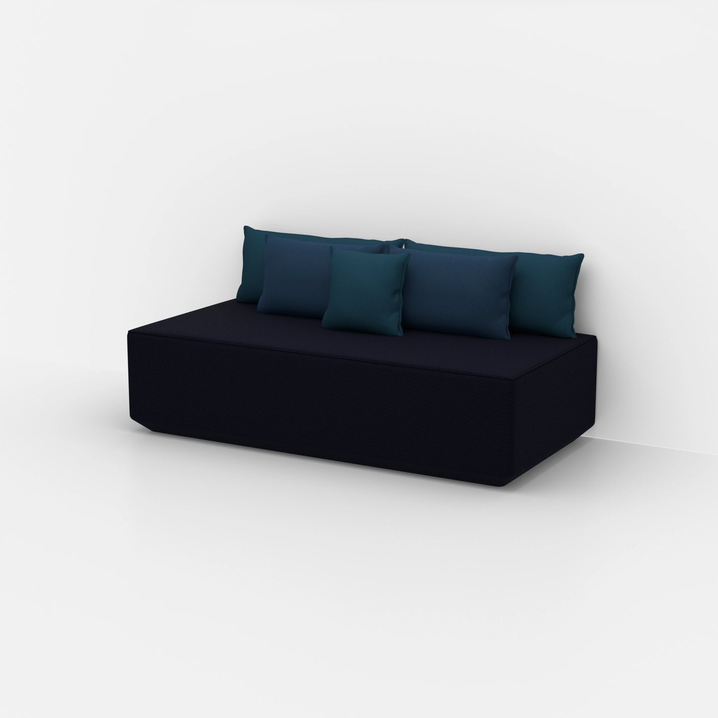 Modern modular pouf from the side