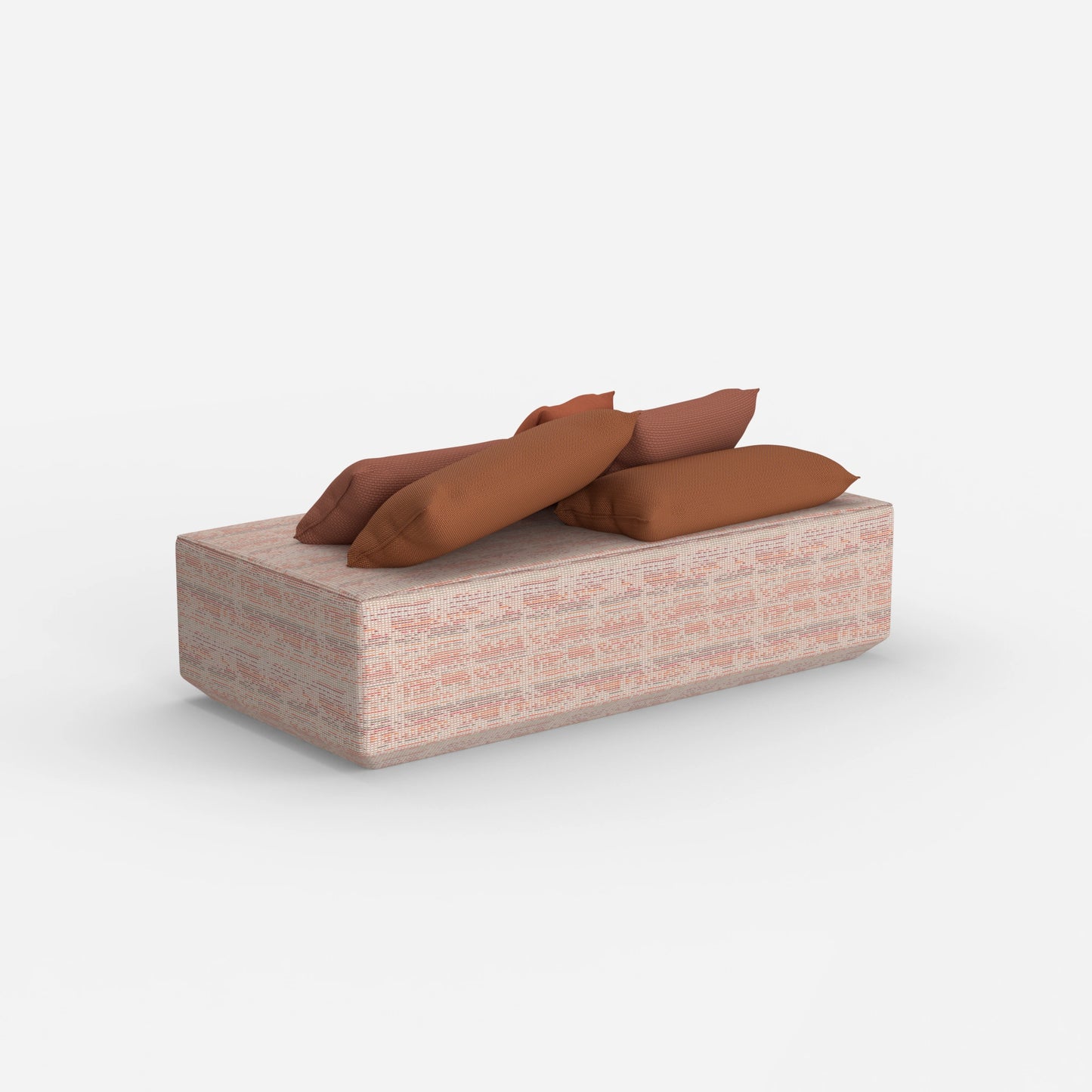 Modern modular pouf from behind